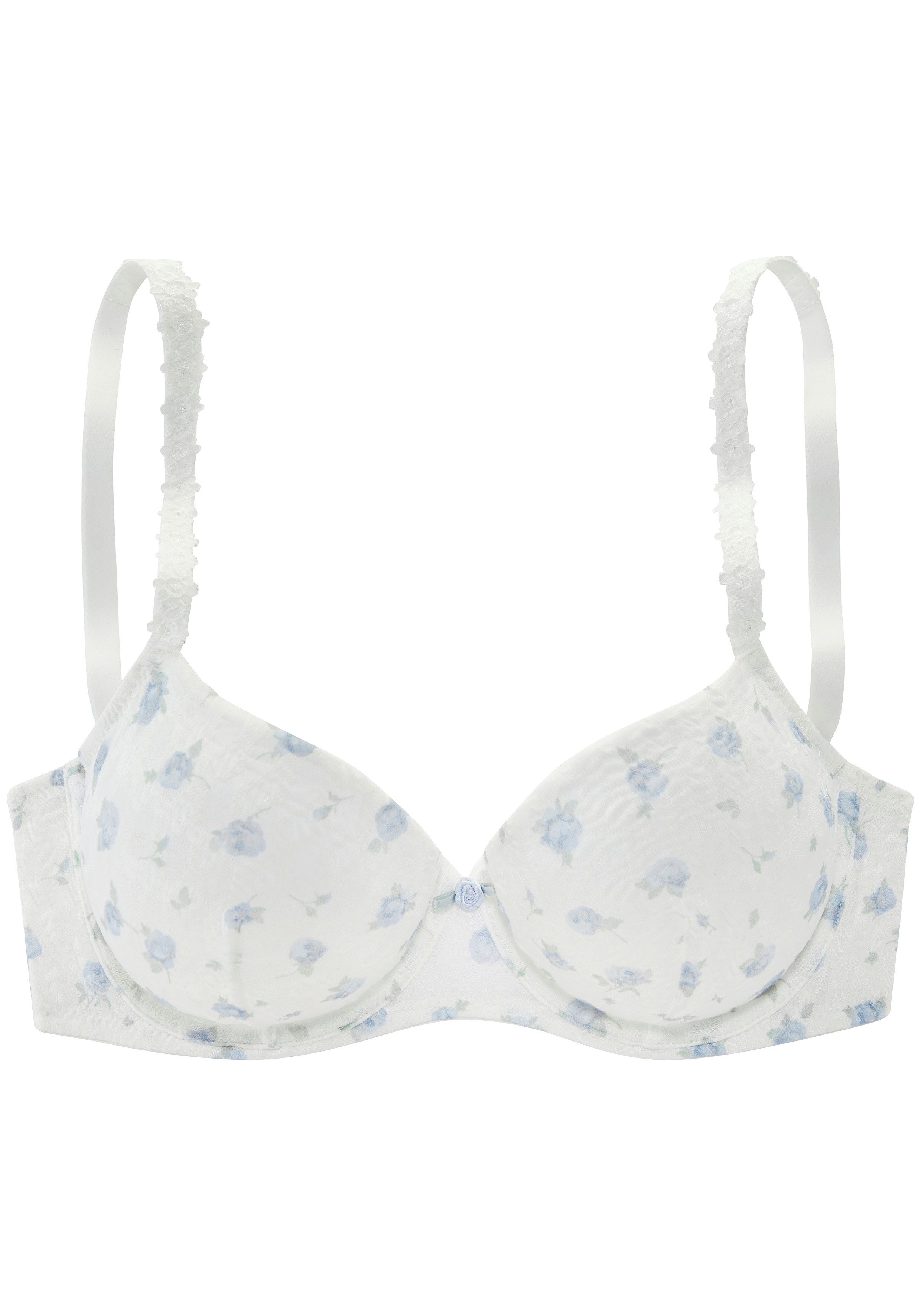 Vivance by Lascana Bügel-BH, BH mit Bügel, mit Spitzenträgern, Rosali aus softem Material mit Blumenmuster und Spitze, Dessous – Bild 2 von 4