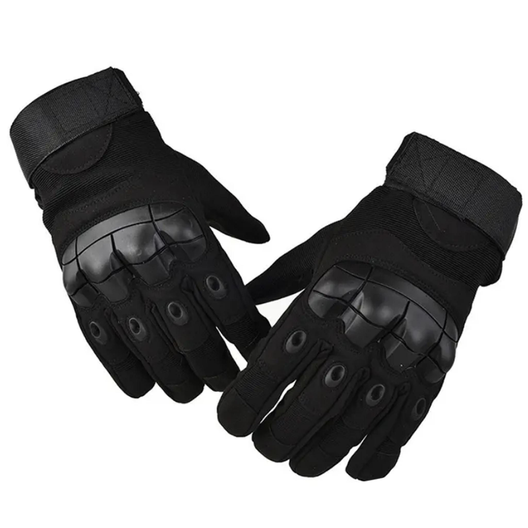 LA CUTE Multisporthandschuhe Taktische Handschuhe Nylon Schwarz M – Ideal für Outdoor & Sport (Set besteht aus 1 Paar taktische Handschuhe in Schwarz, Größe M) Langlebiges Nylon, verstärkte Knöchel, Klettverschluss, Komfort