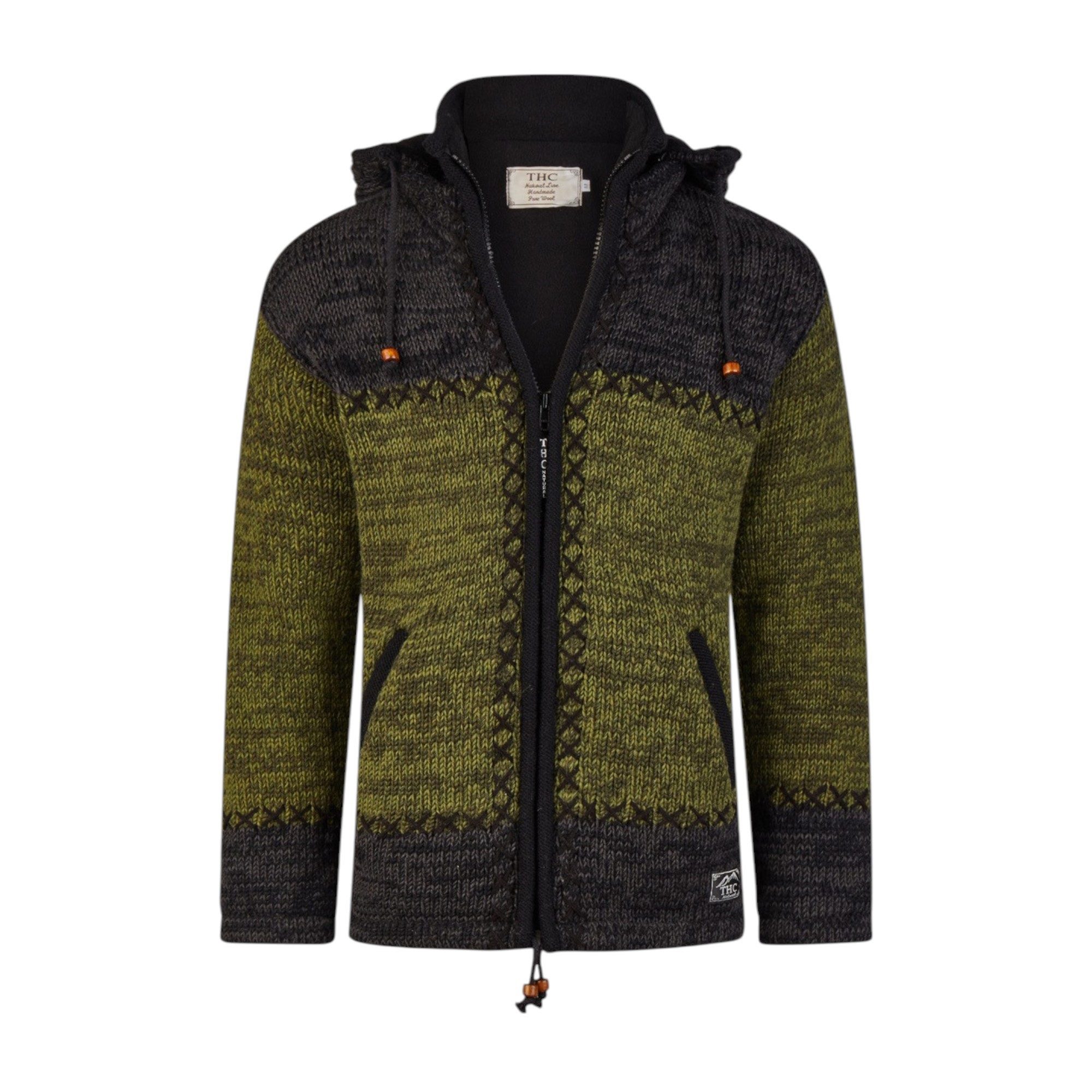 THC Natural Line Strickjacke THC Schafwollstrickjacke 520 grün anthrazit (1 günstig online kaufen
