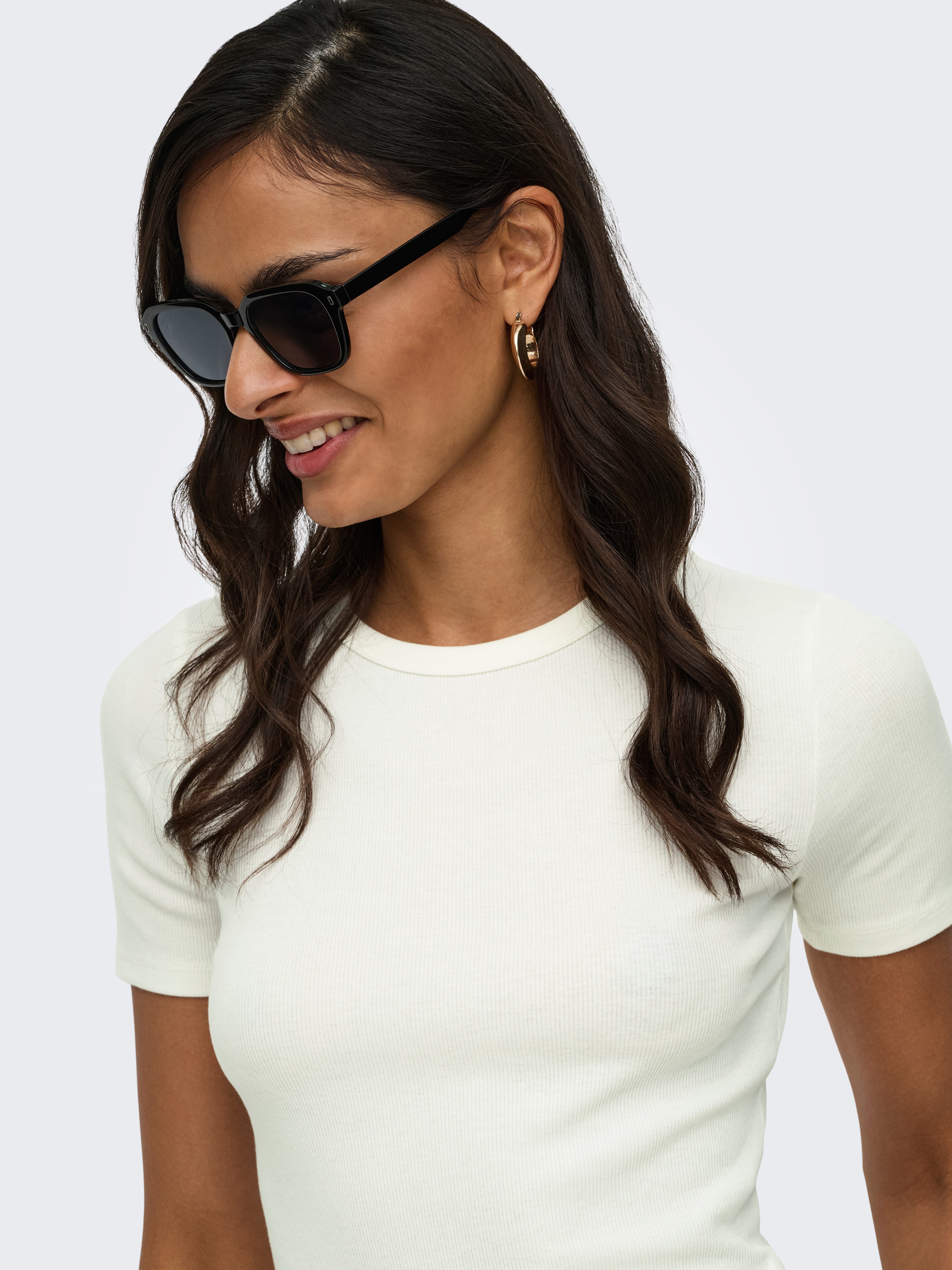 JDY Kurzarmshirt JDYLUCKY S/S O NECK TOP JRS DIA