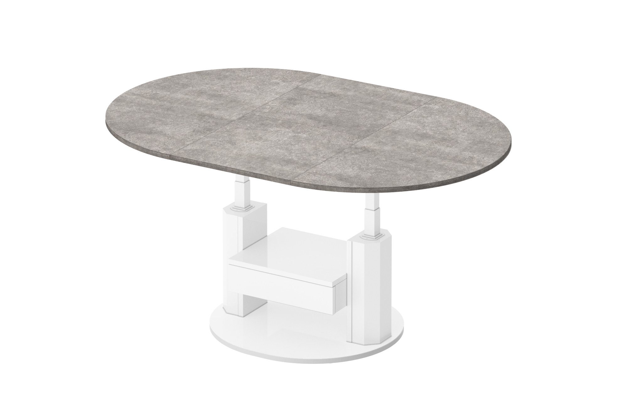 designimpex Couchtisch Design HPM-111 Hochglanz ausziehbar höhenverstellbar mit Schublade