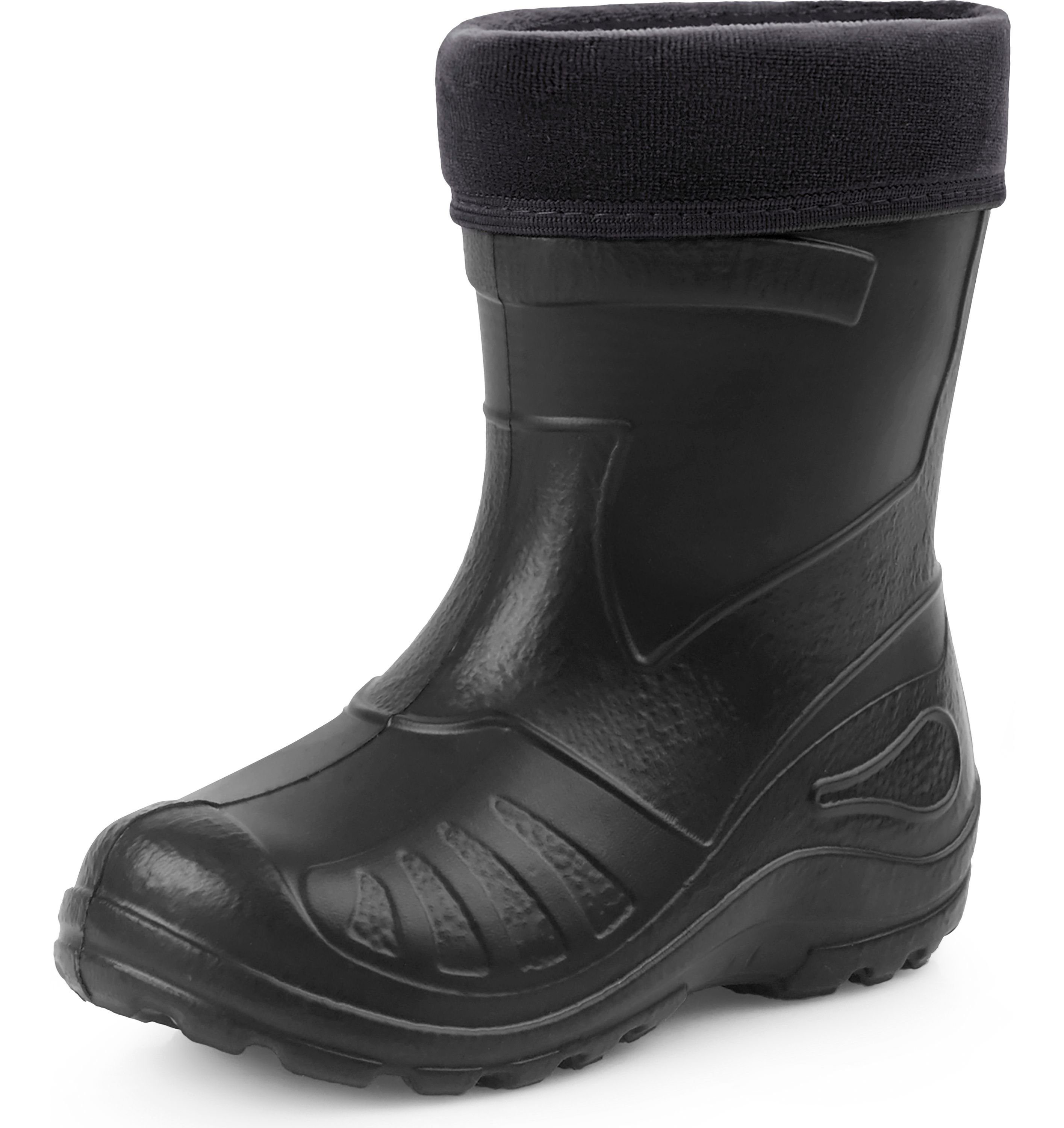 Ladeheid EVA Gummistiefel gefüttert Regenstiefel Schwarz Thermo Gummistiefel Kinder KL050