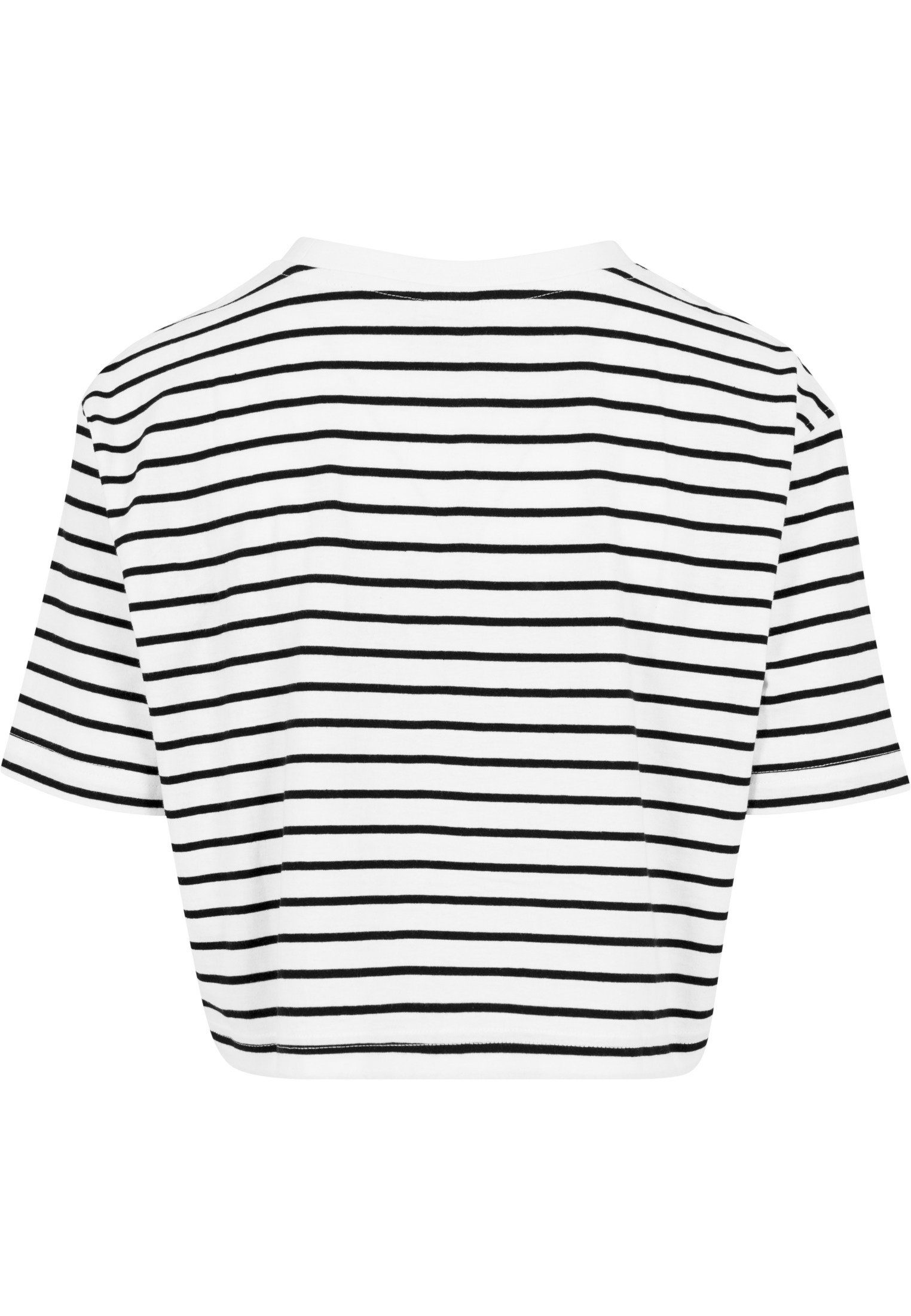 Ladies URBAN Short wht/blk Short CLASSICS Damen Oversized Striped Kurzarmshirt Oversized TB1506 Tee (1-tlg) Striped