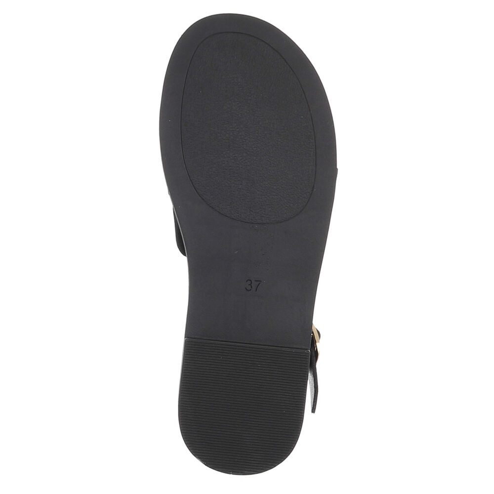 Ital-Design Damen Sandale mit Fersenriemen und Dornschließe Riemchensandalette (91971042) Blockabsatz Riemchensandalen in Schwarz
