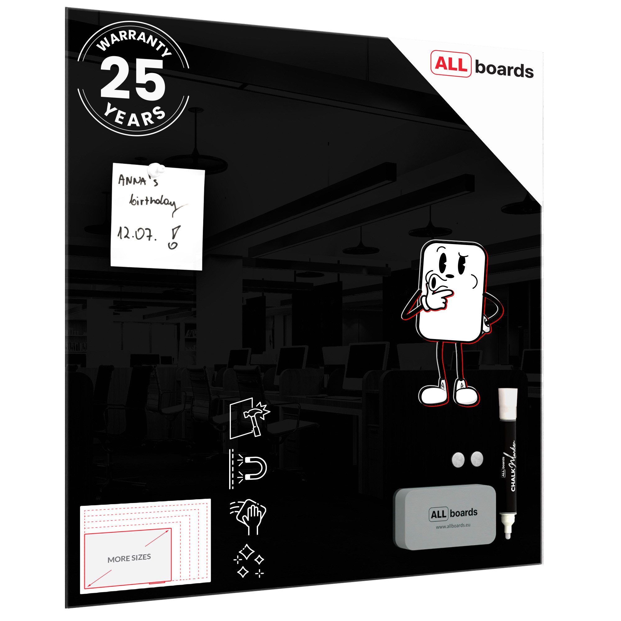ALLboards Memoboard ALLboards Glastafel Whiteboard Magnettafel Memoboard