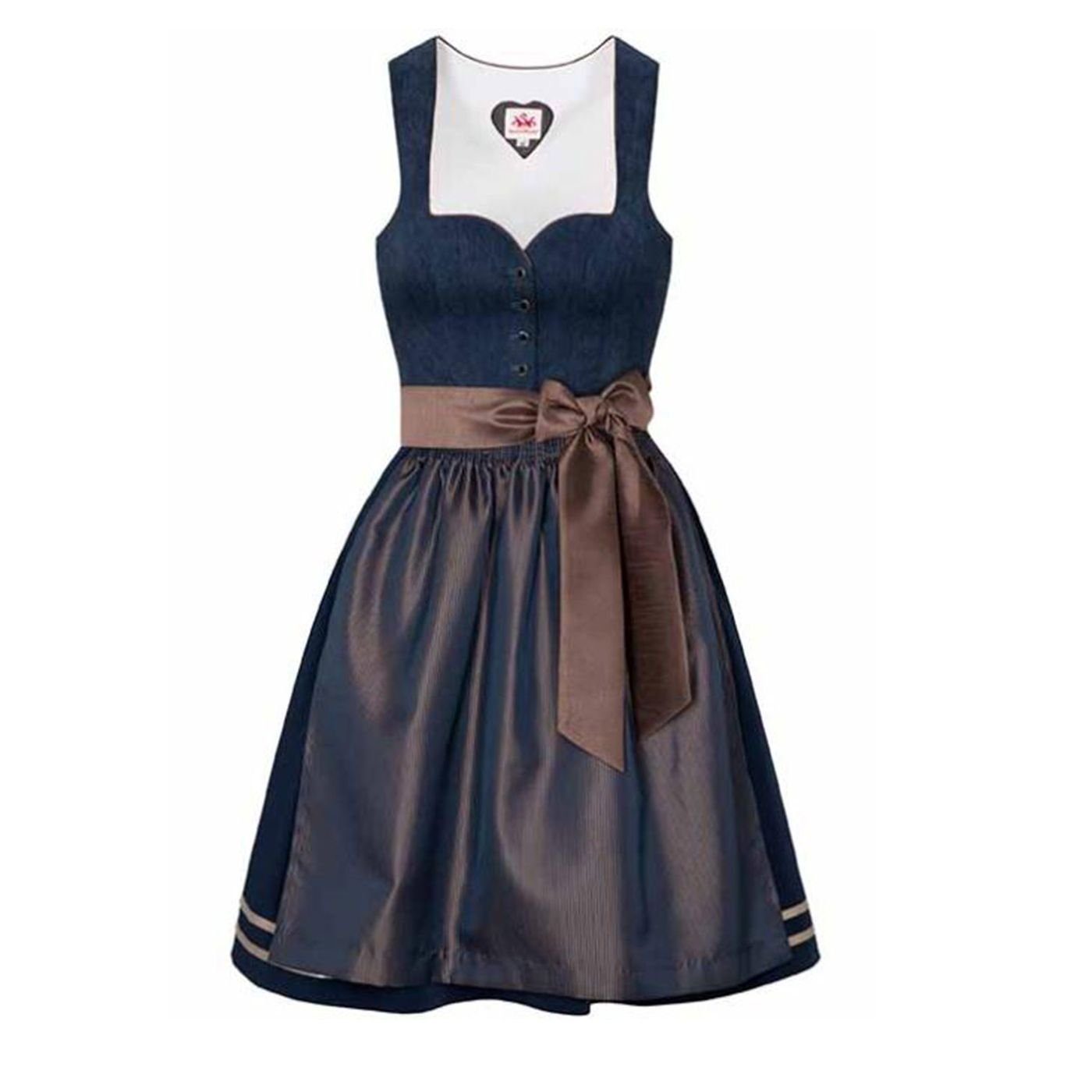 Trachtenkleid Spieth Dirndl Dirndl Wensky 2-teilig WALESKA & Kleid Waleska Dirndl Dunkelblau Midi-Dirndl Spieth&Wensky 390704