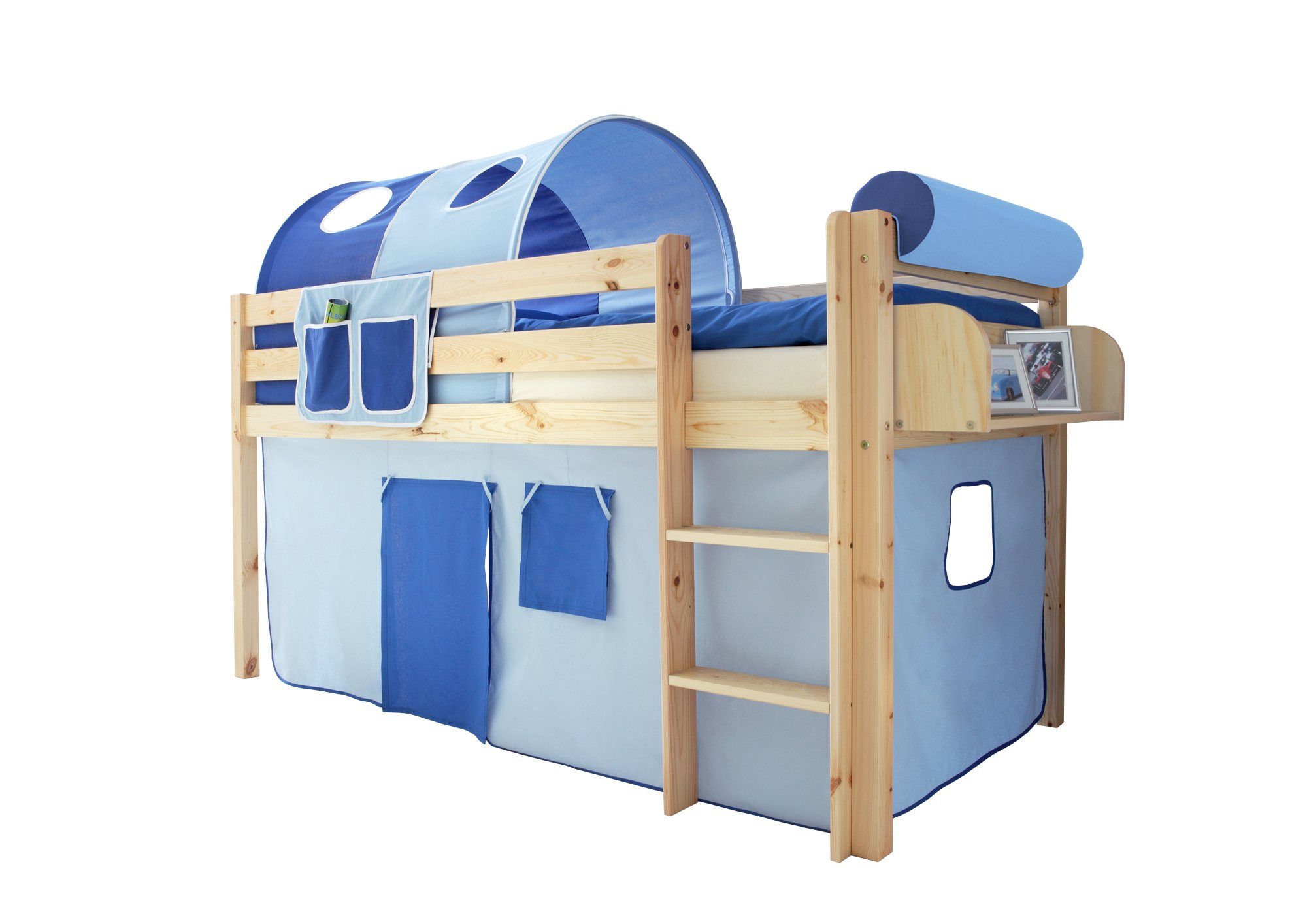 Ticaa Hochbett Hochbett "Malte" Kiefer Natur Classic
