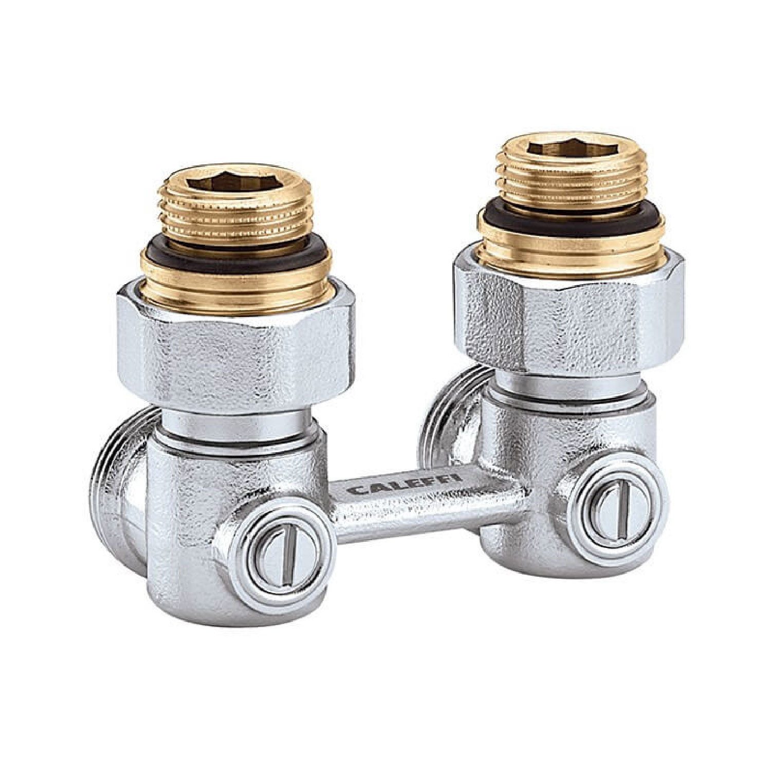 Caleffi Heizkörperthermostat Caleffi System Hahnblock 1/2" x 3/4" Eckform Heizkörper Anschluss