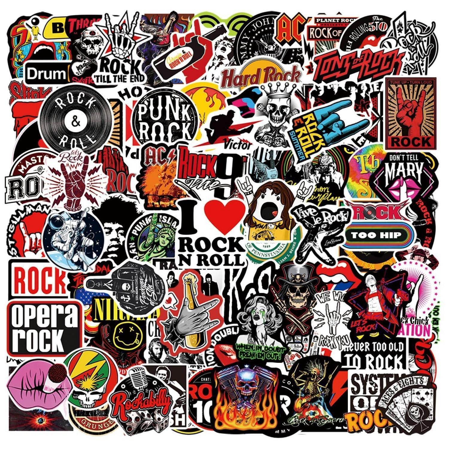 LuxusKollektion Aufkleber Aufkleber 104 Vinyl Wasserdicht Punk Metal Auto Laptop Helm Rock