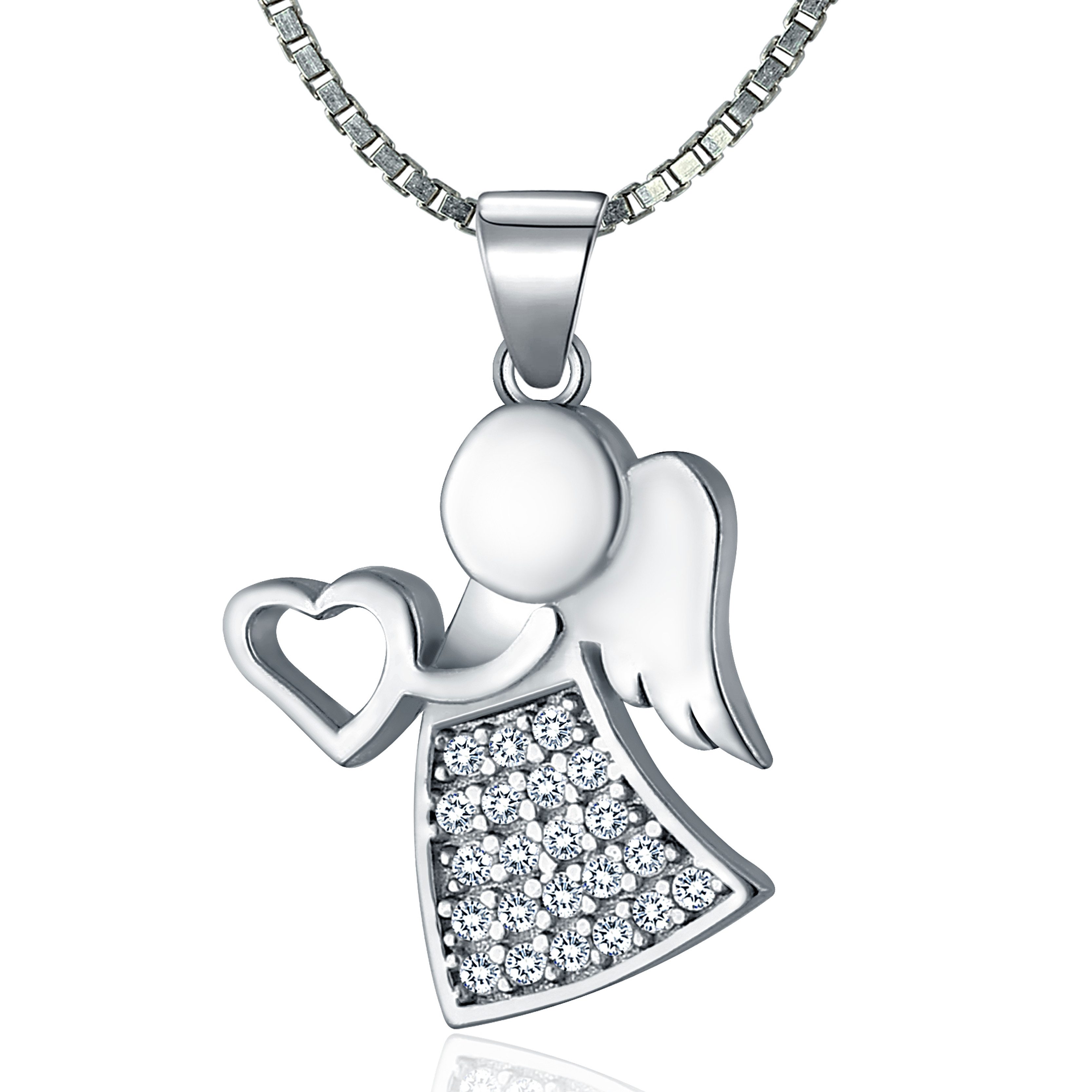 NAHLE Kette mit Anhänger Silberkette 925 Engel Silber Schutzengel, 925 Silb günstig online kaufen