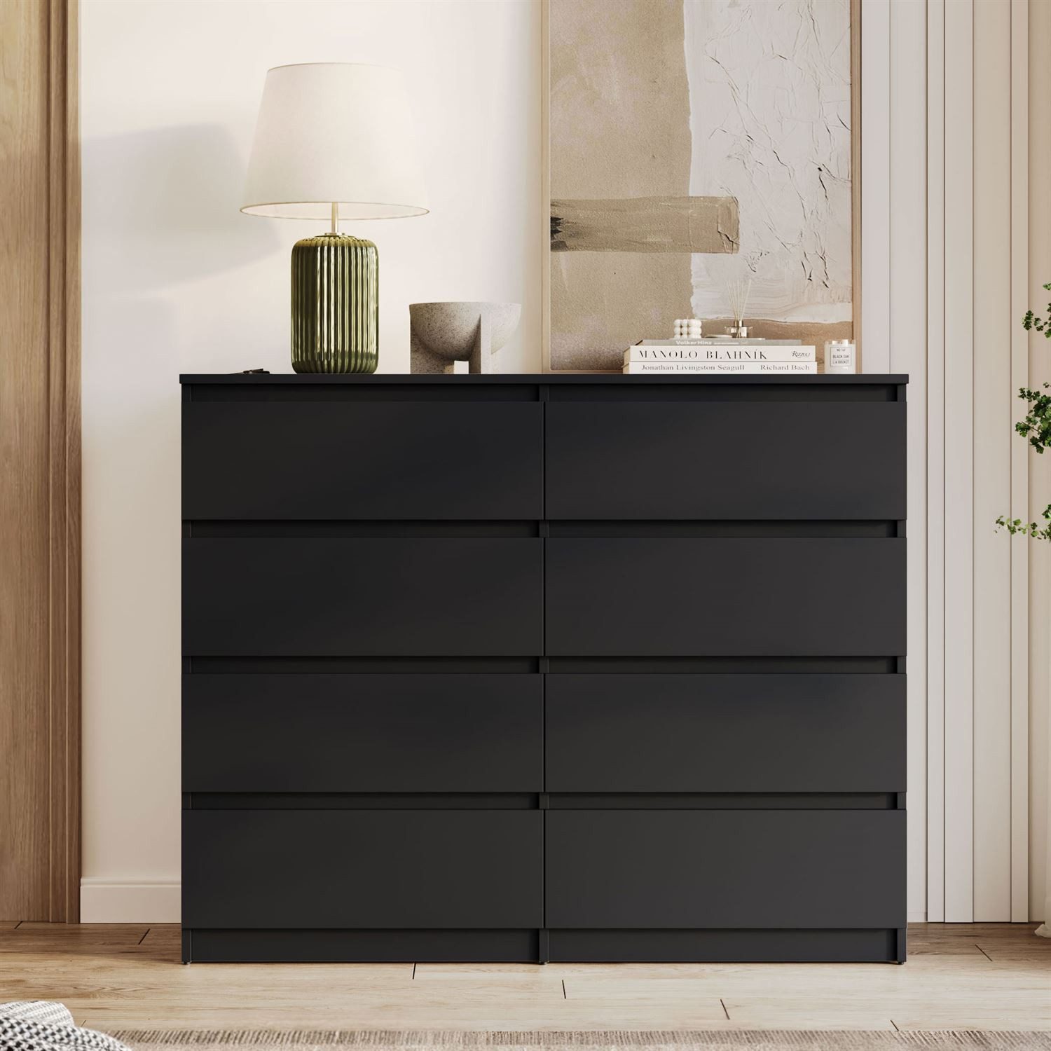 Lookway Kommode HANA M8 – stilvolle Kommode mit geräumigen Schubladen, Breite: 120 cm