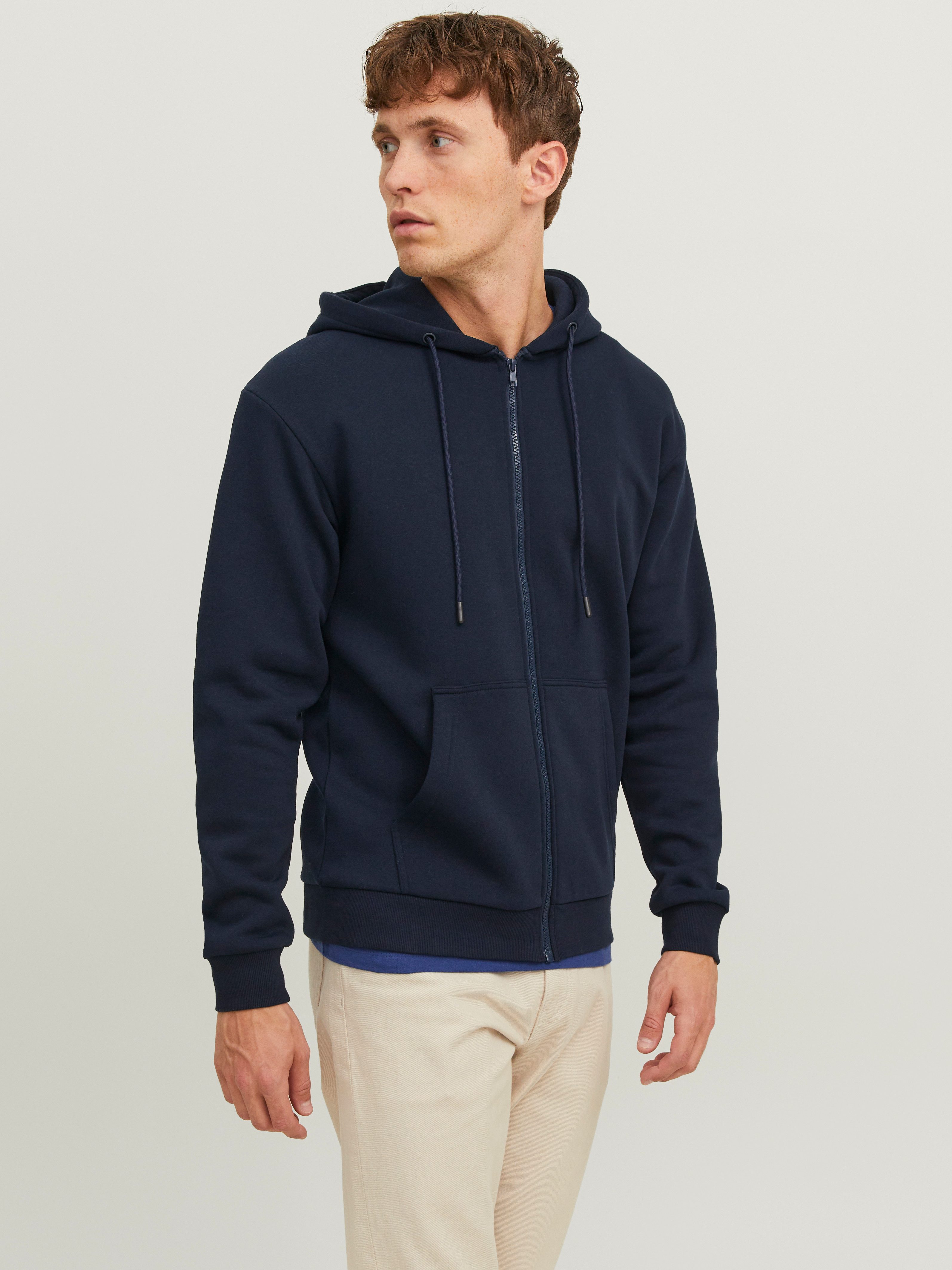 Jack & Jones Kapuzensweatjacke JJEBRADLEY mit Kapuze, ideal für kalte Jahreszeit mit Kapuze