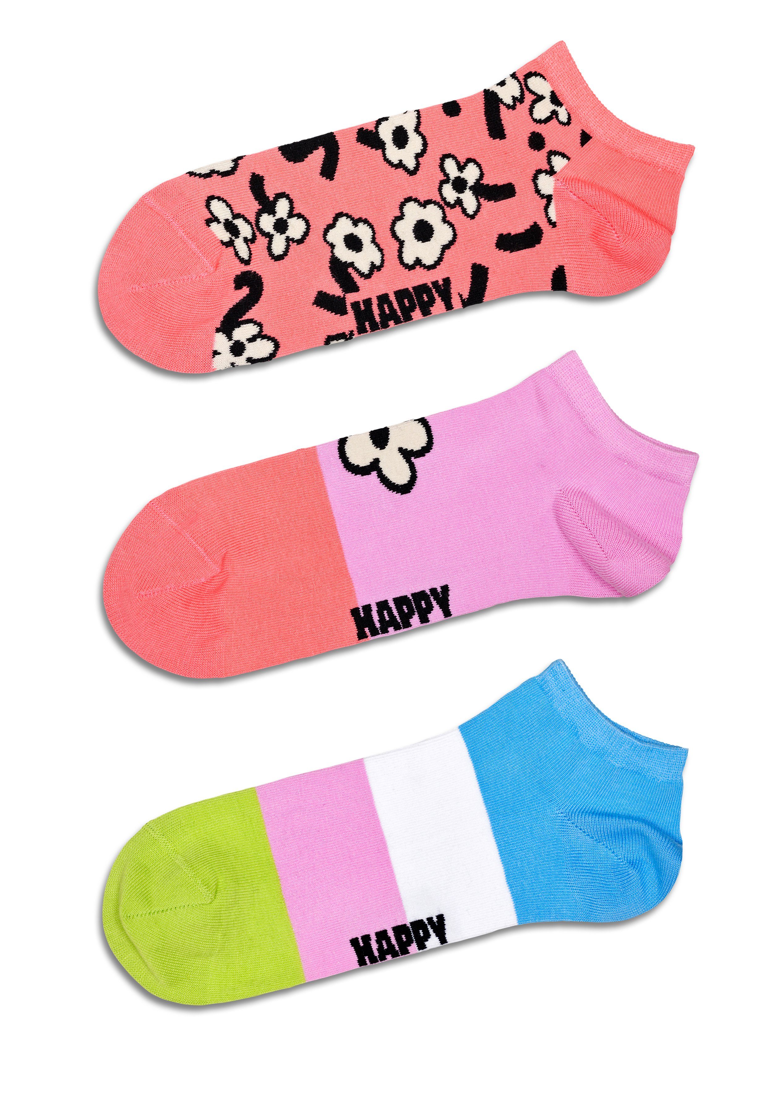Happy Socks Шкарпетки для кросівок (Set, 3-Paar) mit bunten Mustern