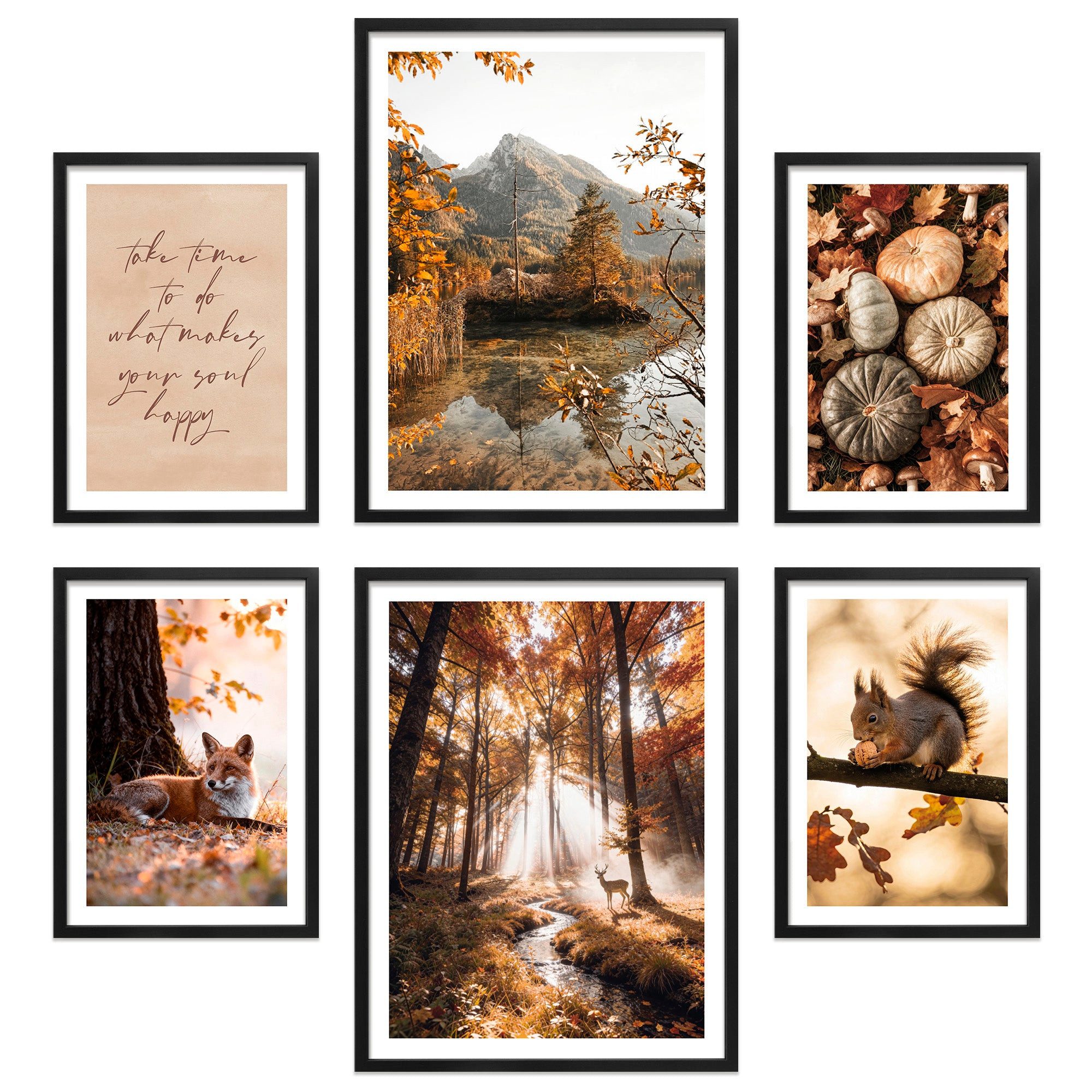 ARTFAVES Bilder-Collage Poster Set Colors Of Autumn I mehrteilige Bilderwand I Wandbilder Herb, (Wandbilder modern, 6 St)