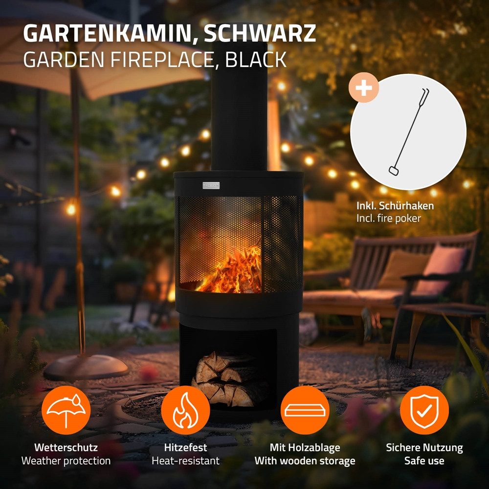 ML-DESIGN Gartenkamin Gartenkamin mit Schornstein Stahl günstig online kaufen