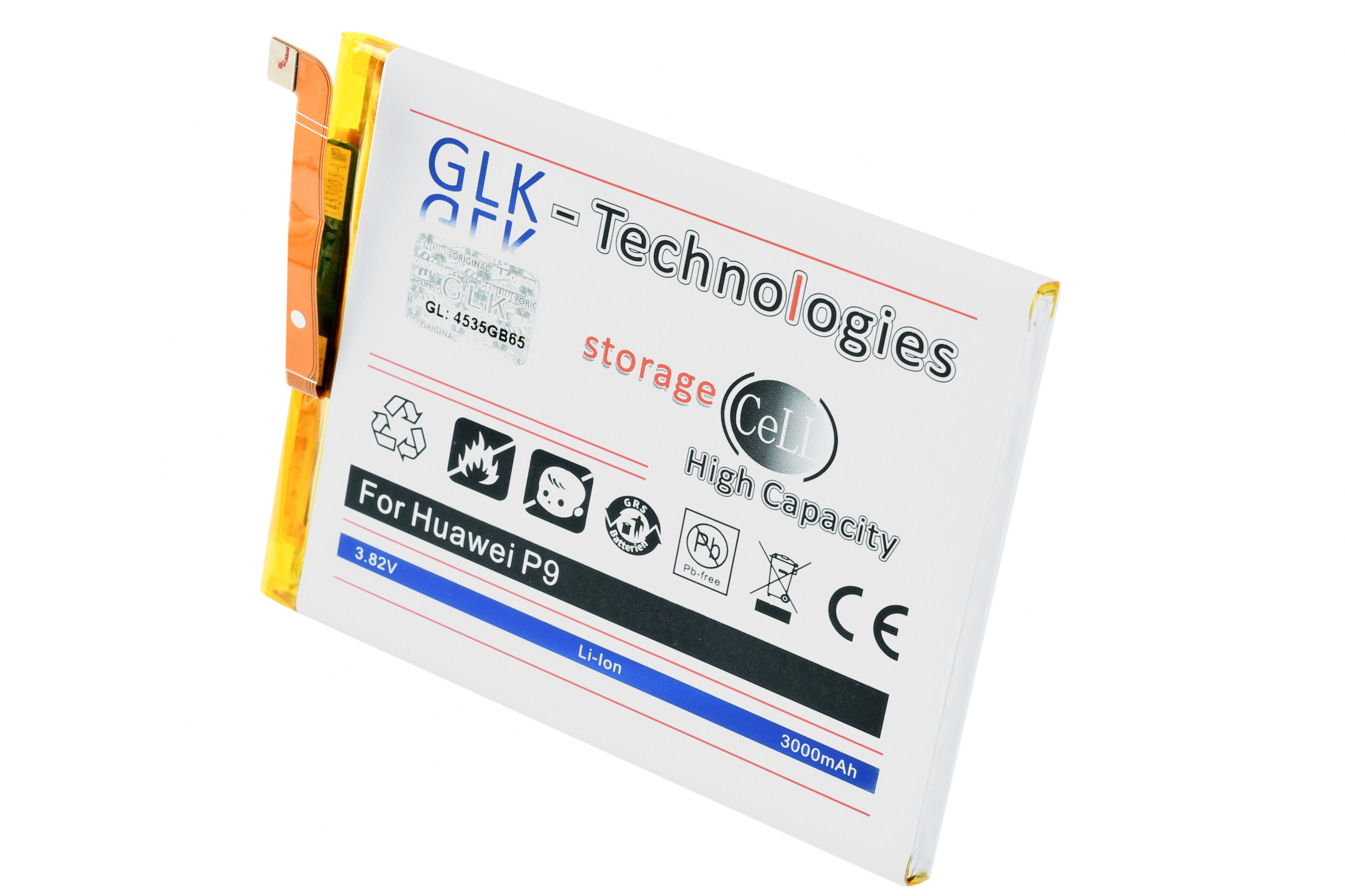 GLK-Technologies High Power Ersatzakku Werkzeug Huawei 3000 mAh Battery, Akku, Set P9 3000 accu, Kit kompatibel Original HB366481ECW, mit inkl. Smartphone-Akku mAh GLK-Technologies