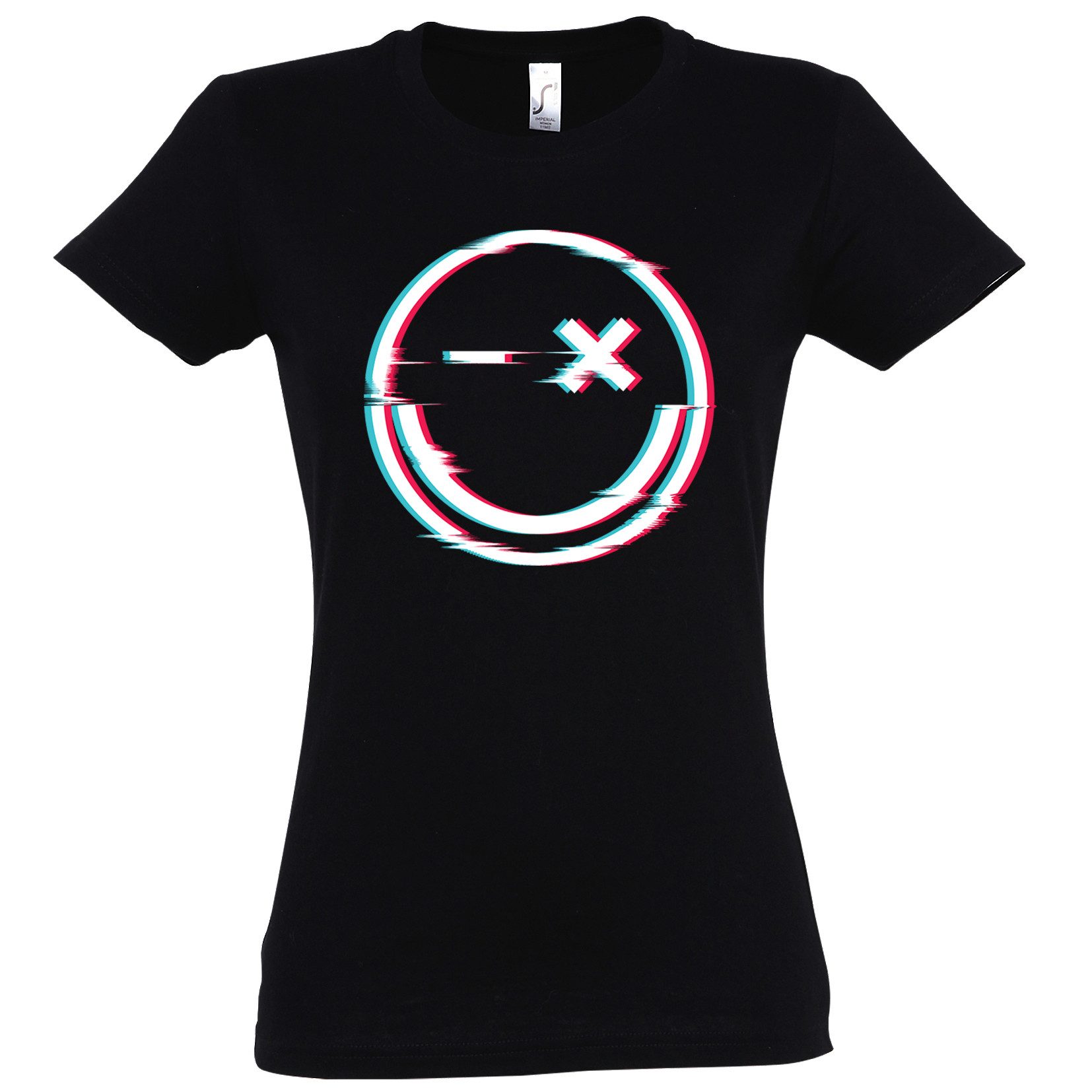 Youth Designz Print-Shirt Smile Glitch Damen günstig online kaufen