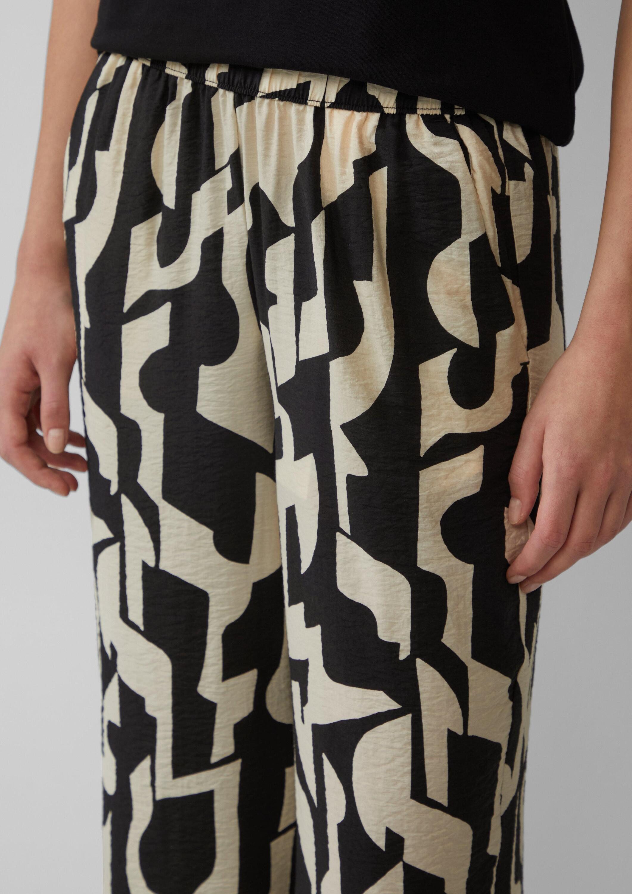 s.Oliver Culotte Hose Strukturierte Culotte mit Elastikbund und Eingrifftaschen