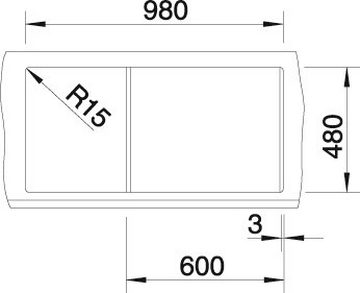 Blanco Granitspüle METRA 6 S, rechteckig, aus SILGRANIT®, inkl. Edelstahl Multifunktionsschale