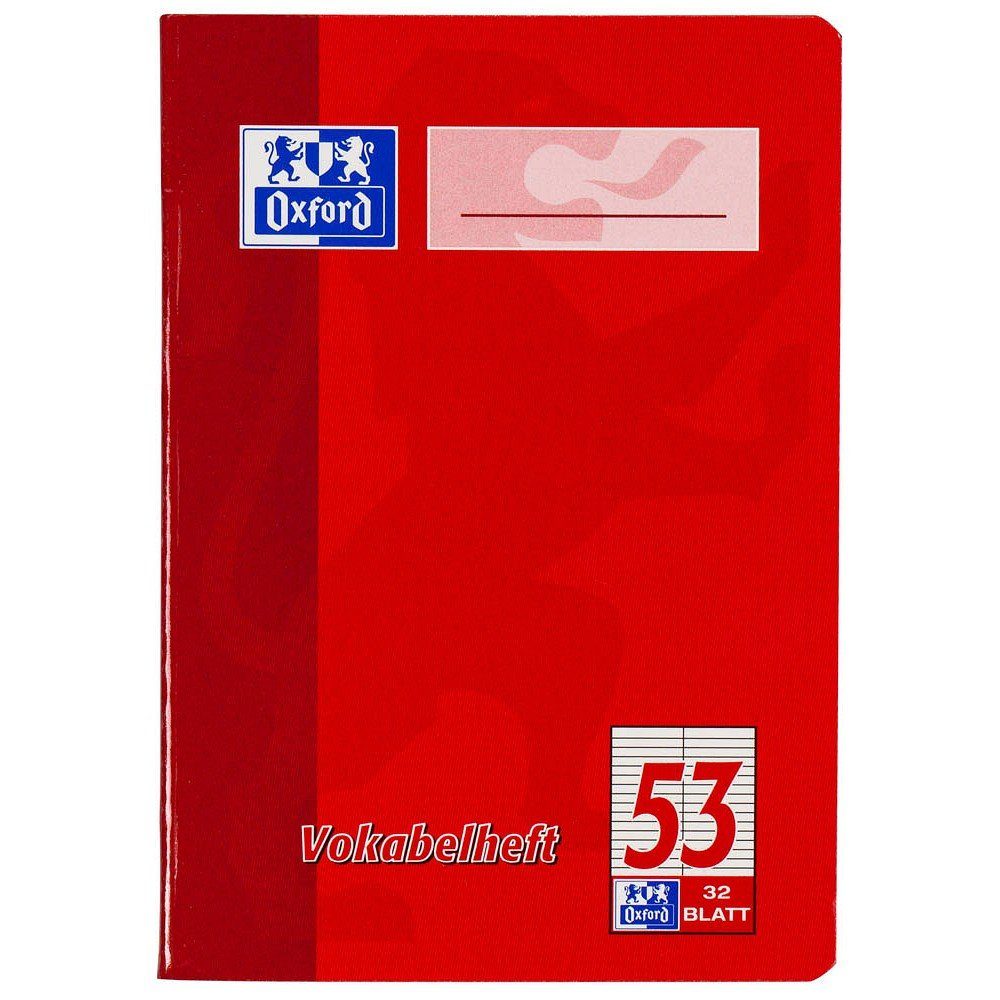 OXFORD Vokabelheft 1 Vokabelheft mit 2-Spalten Lin. 53 (liniert) A4 ohne Rand, Keine Farbwahl möglich!