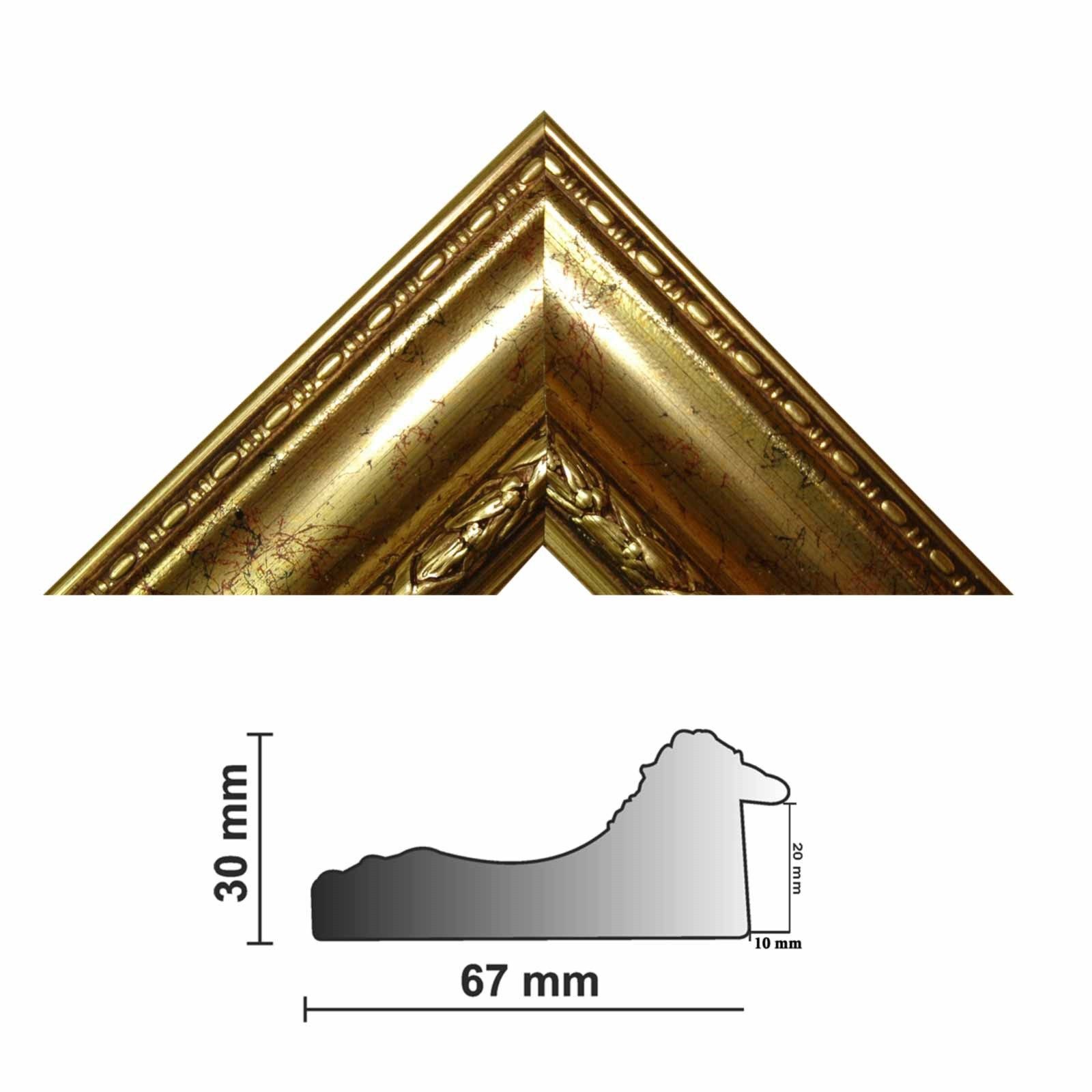 Bilderrahmen Neumann Bilderleiste Bilderleiste 839 ORO, gold, Bilder Leiste gold 88 cm Länge 20mm Falz