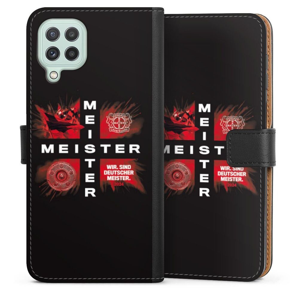 DeinDesign Handyhülle Bayer 04 Leverkusen Meister Offizielles Lizenzprodukt, Samsung Galaxy A22 4G Hülle Handy Flip Case Wallet Cover