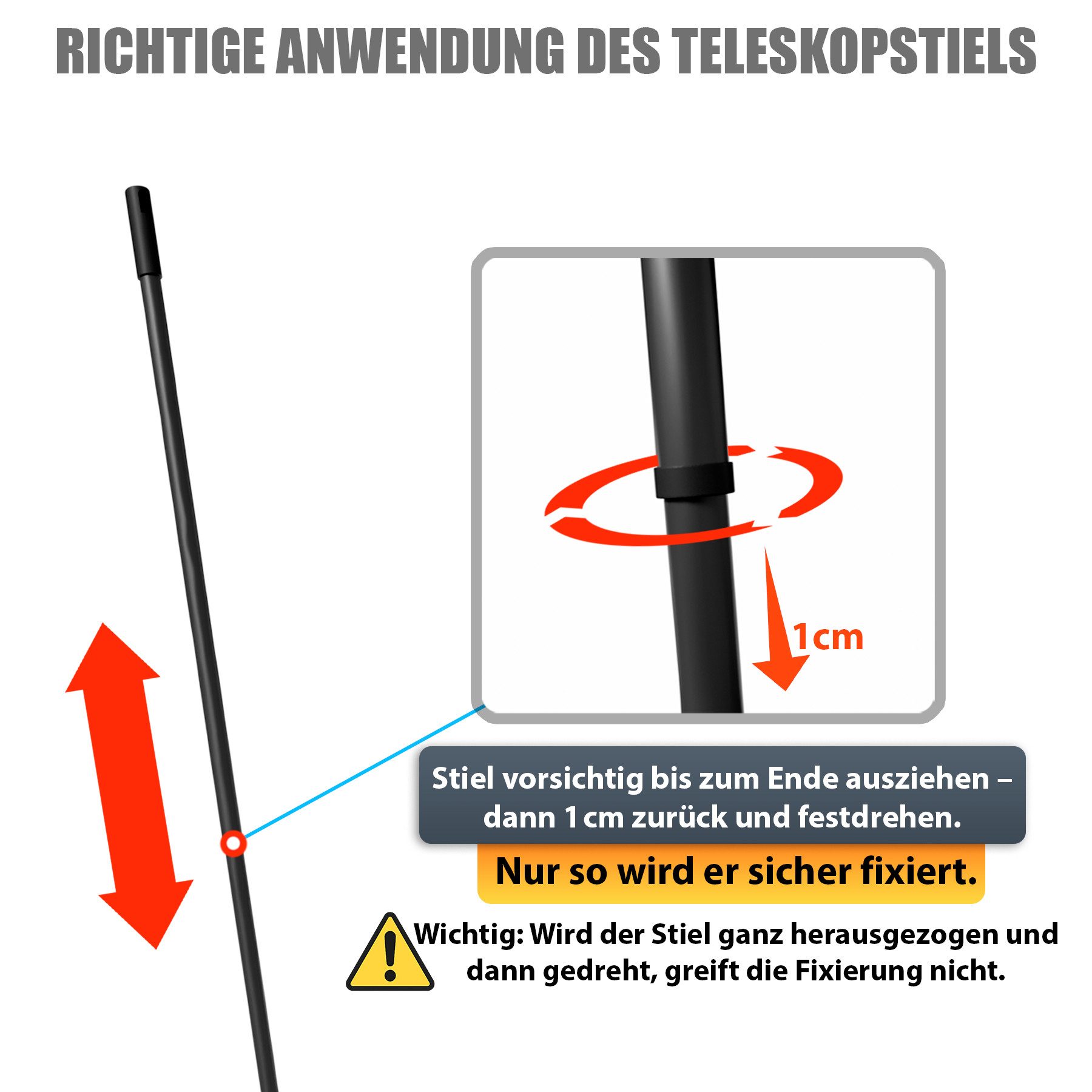 BigDean Kehrgarnitur Zimmerbesen mit Stiel 150 cm ausziehbar Besen mit Rosshaar Borsten, Empfindliche Böden., (Set, 2-tlg., Besen + Teleskopstil), Effektiv, Schonend, Ergonomisch, Gründlich
