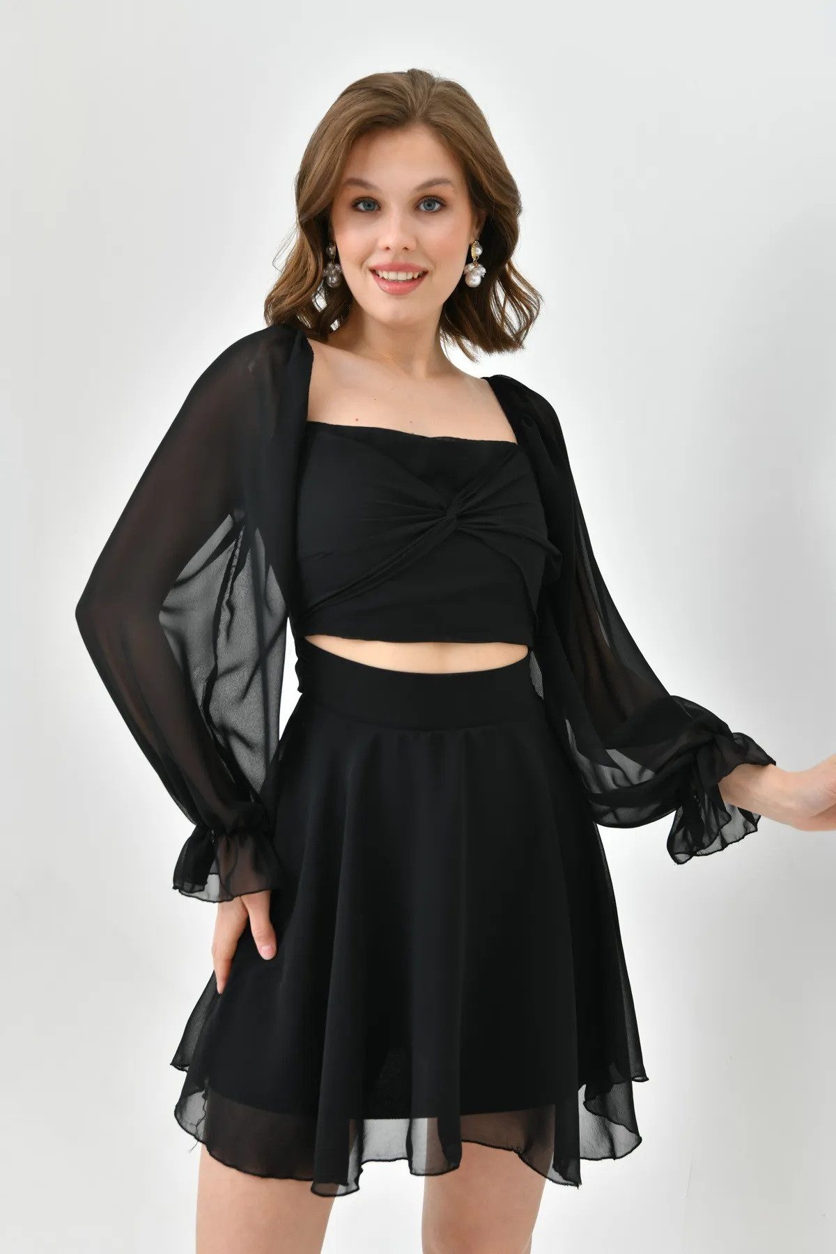 WOMAN VISION Minikleid Damen Design Rock und Top Set mit gefüttertem Chiffo günstig online kaufen