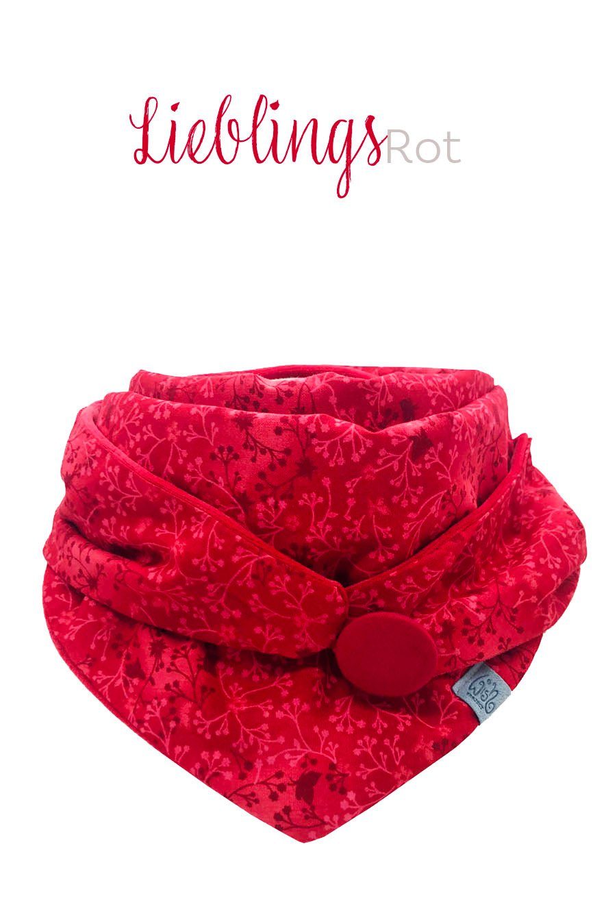 Wishproject® Dreieckstuch Damen Dreieckstuch, Rot Blütenornament, XXL Schal günstig online kaufen