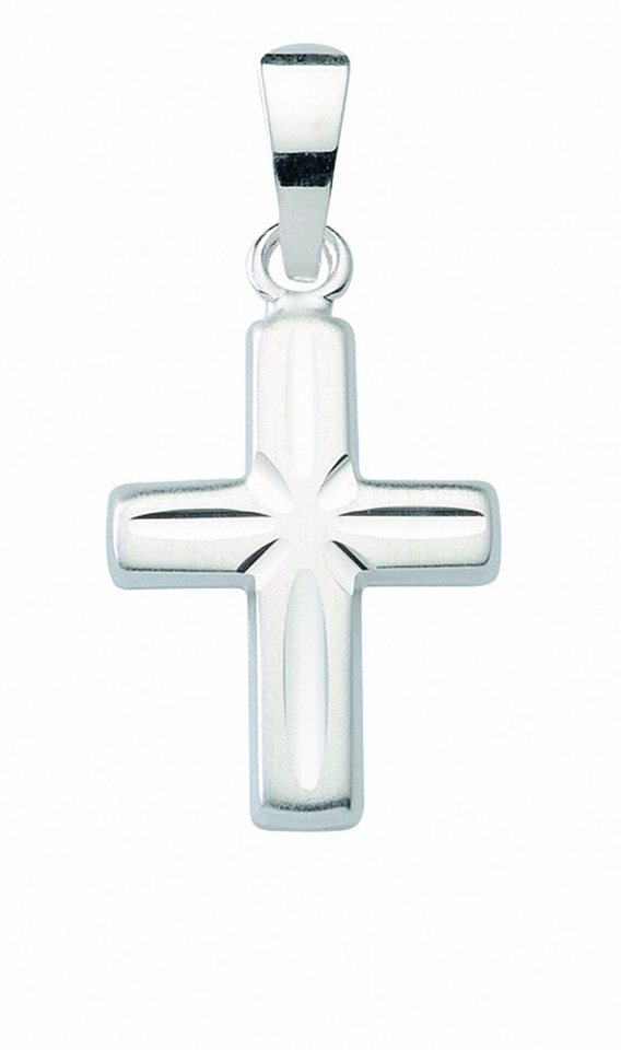 Adelia´s Kette mit Anhänger 925 Silber Kreuz Anhänger, Schmuckset - Set mit  Halskette, Maße des Anhängers - Breite 10,4 mm - Höhe 14,3 mm