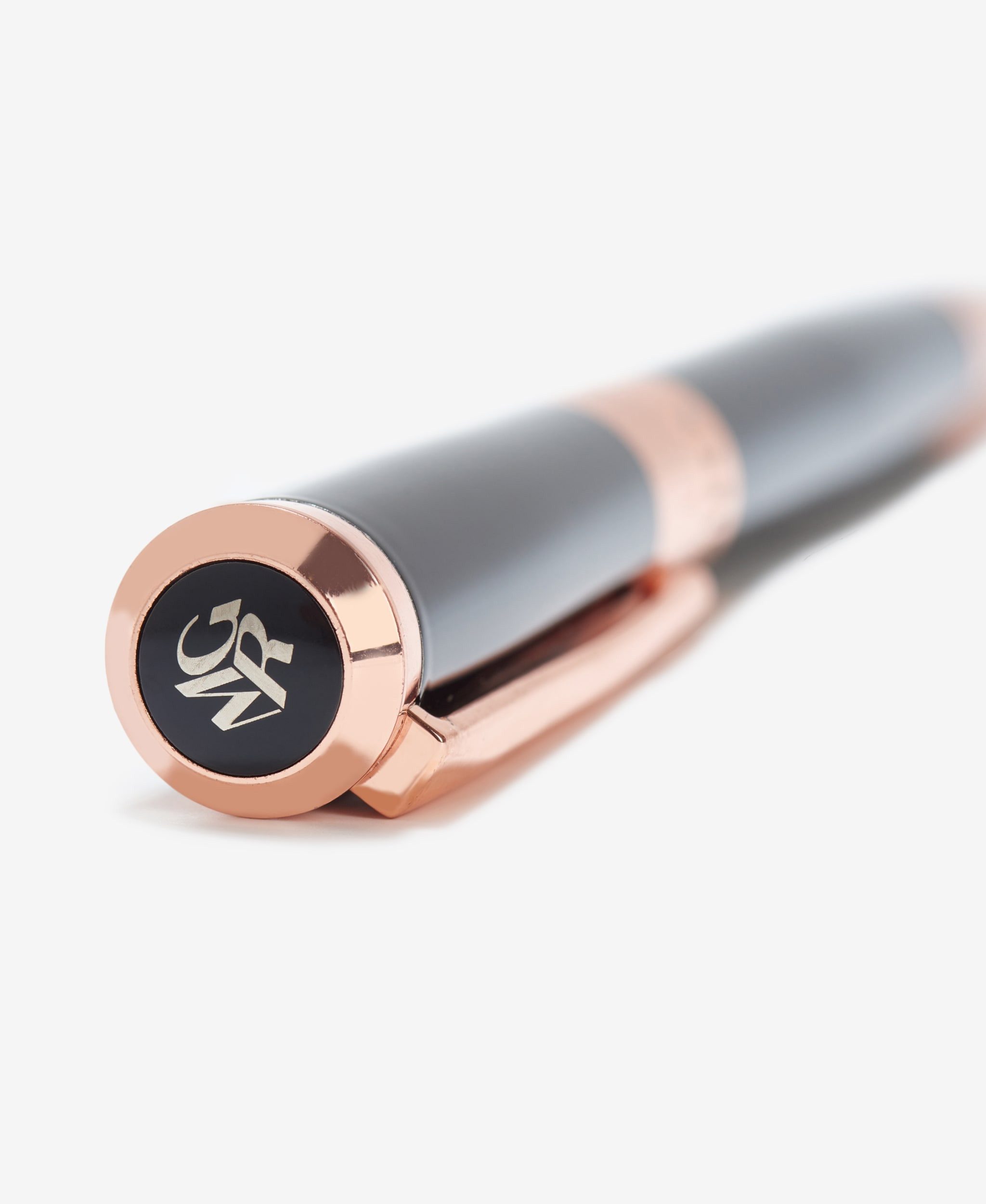 GLAMIRA Kugelschreiber Metallkugelschreiber - Schwarz mit Roségold, (1-tlg), Drehmechanik, Clip aus Metall