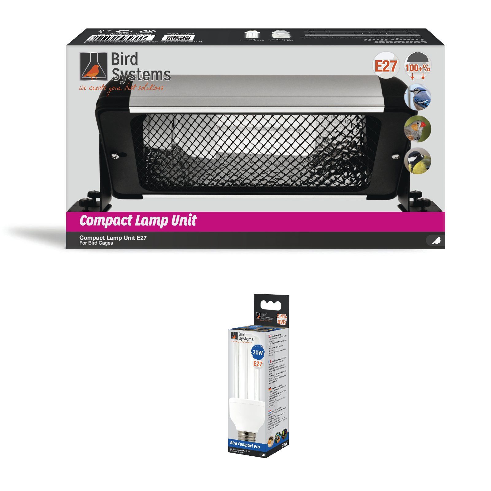 Bird Systems Vogelhaus Kompaktleuchte für Vögel 30cm + Bird Lamp Pro