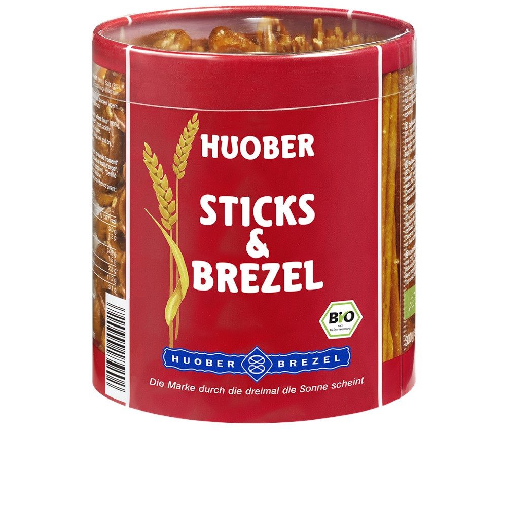 Huober Süßigkeit Sticks & Brezeln - Runddose 300g