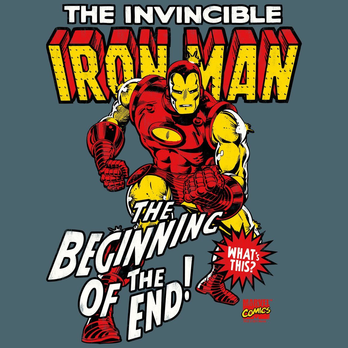 LOGOSHIRT T-Shirt Iron Man Logo Marvel Retro-Print - mit
