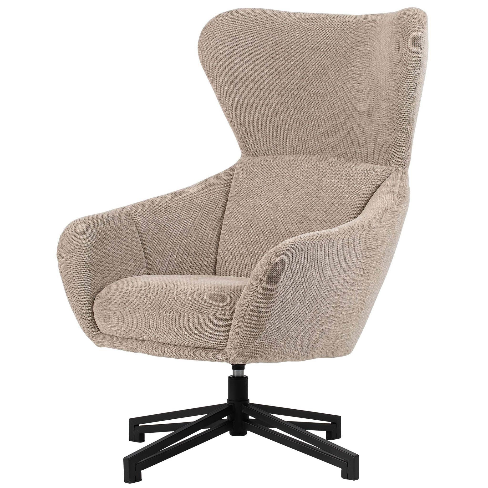 bene living Ohrensessel Marconia - drehbar - beige (Indoor-Möbelset, 1-St), durchgehende Arm- und Rückenlehne - stabiles Metall-Gestell