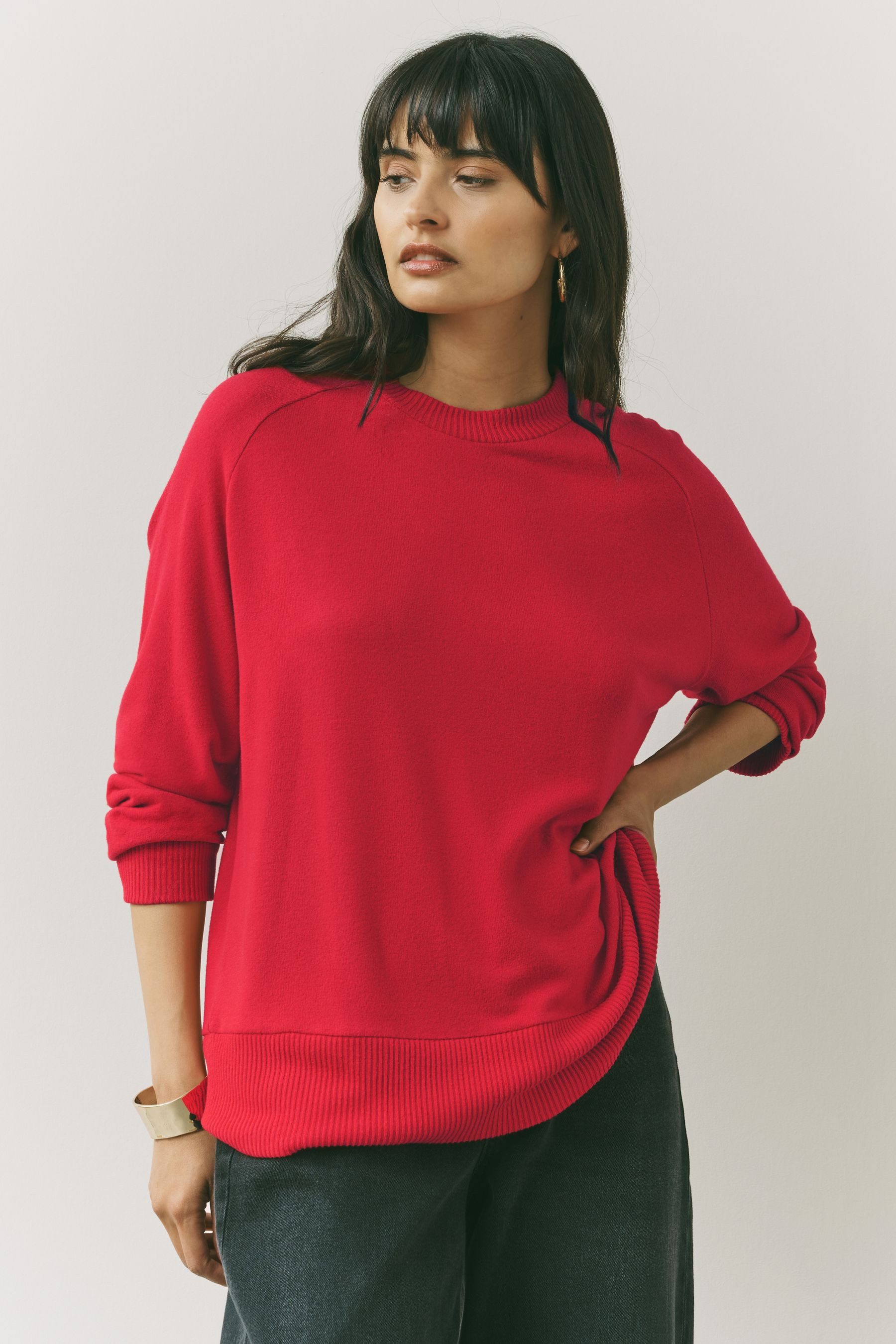 Next Strickpullover Weicher langärmeliger Pullover mit Rundhals (1-tlg) günstig online kaufen