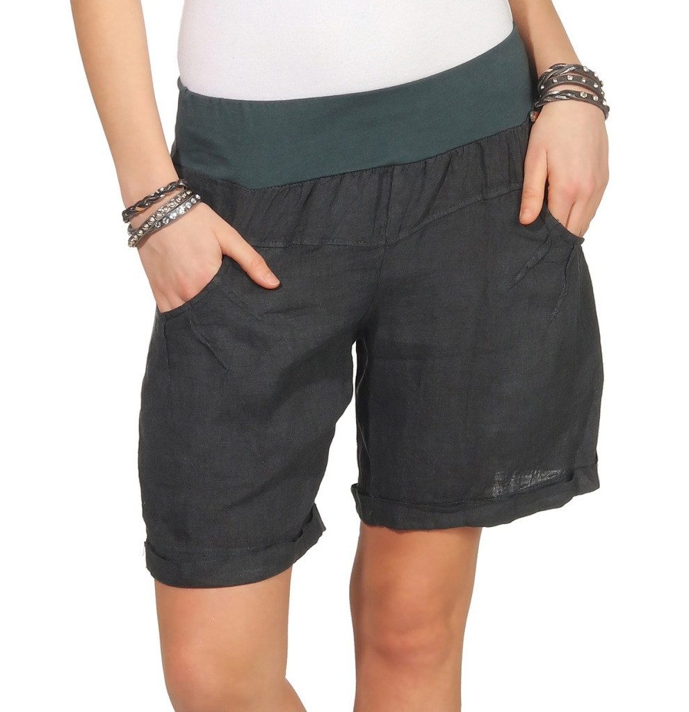 Mississhop Leinenhose 100 % Leinen Leinenshorts Bermuda kurze Hose 276