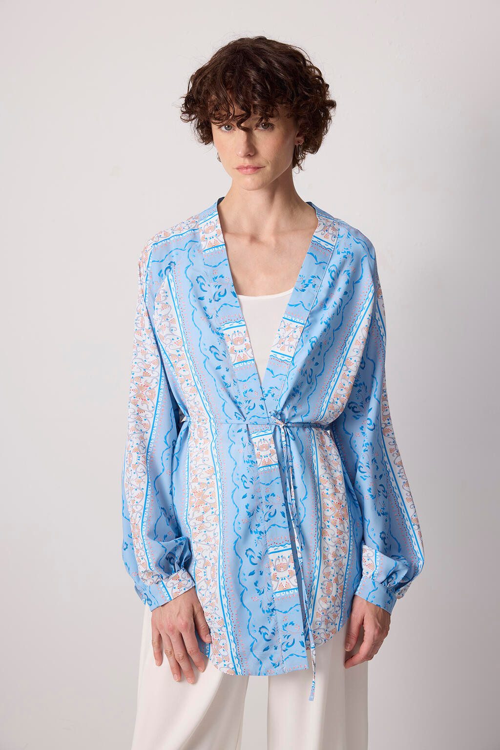 touche prive Maxikleid Gemusterter Oversize-Kimono