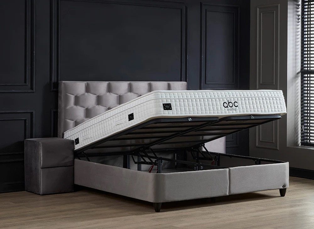 abc bedding Boxspringbett PALERMO Grau Samt günstig online kaufen