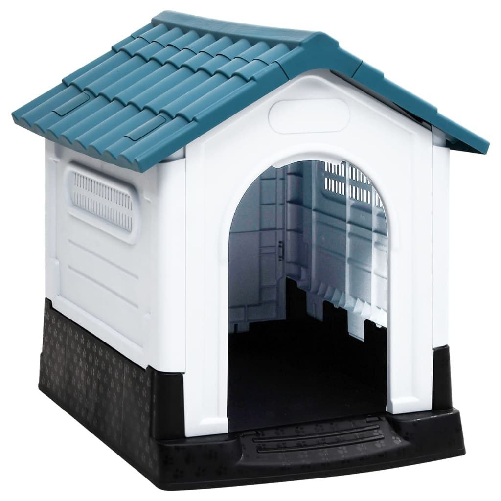 vidaXL Hundezwinger NA Hundehütte Blau 57x68x66 cm Polypropylen Hundehaus Hundebox Kunstst
