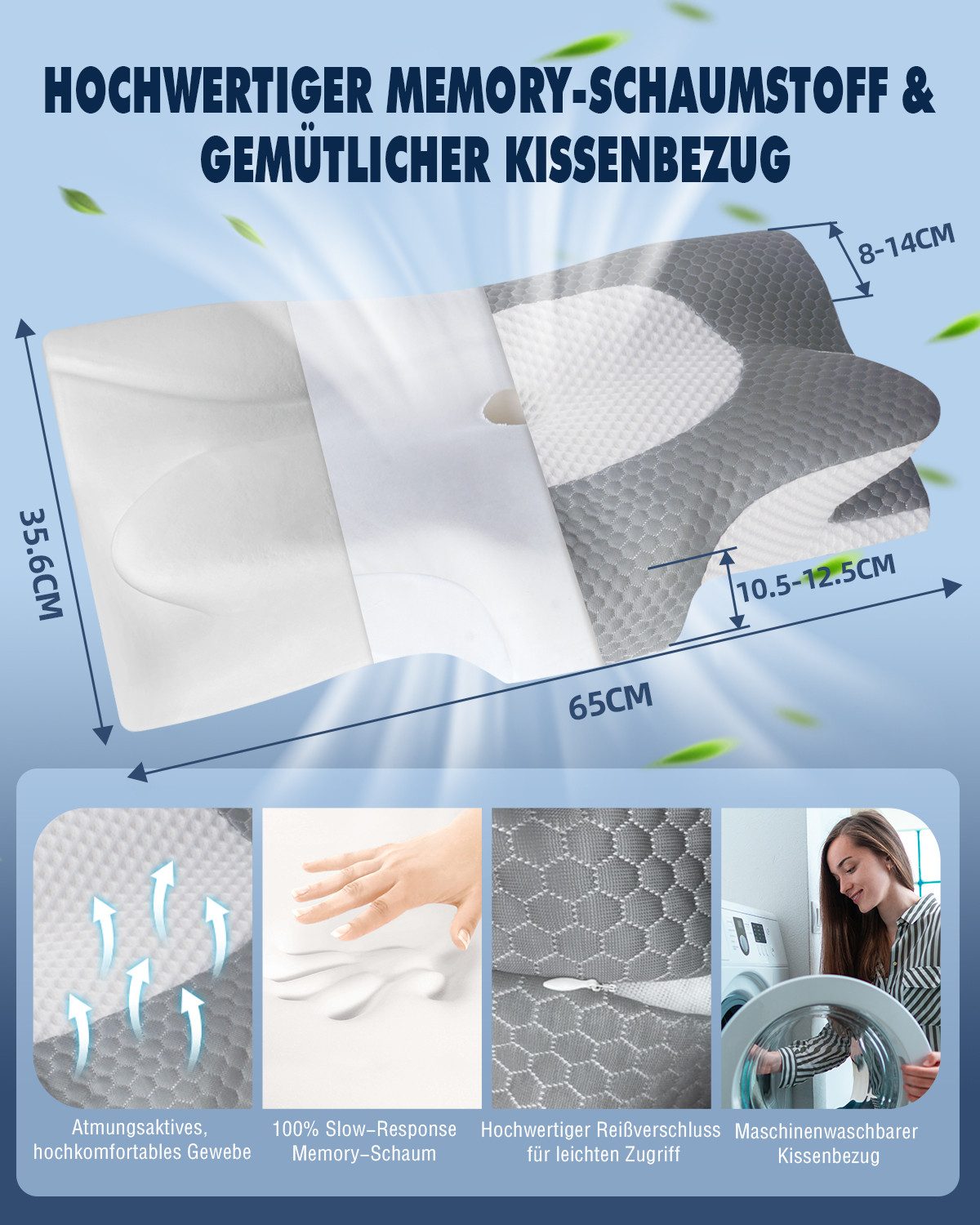 Esun Nackenstützkissen Nackenstützkissen, Kopfkissen Memory Foam, Kissen Se günstig online kaufen
