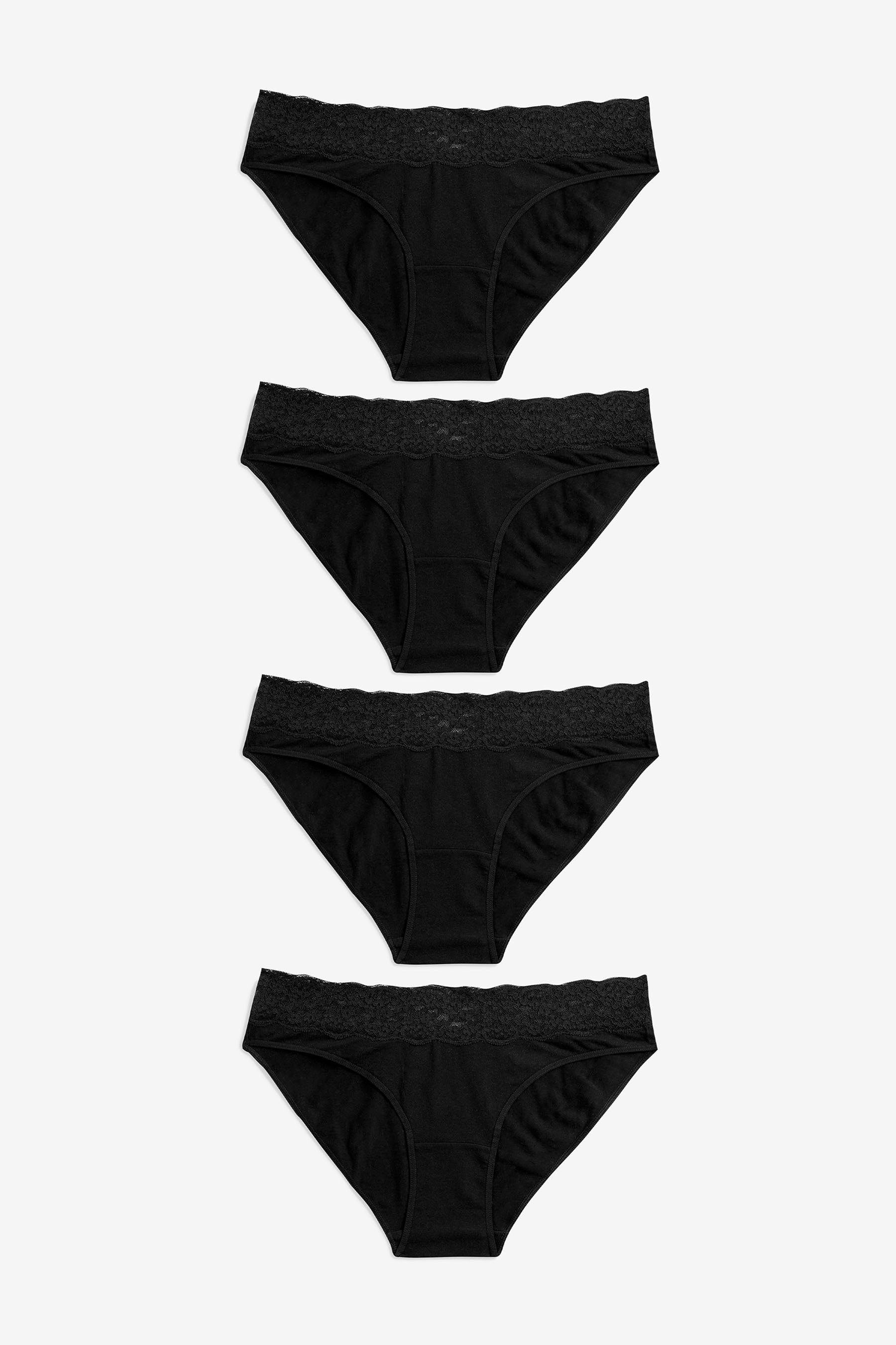 Slip Spitzenslips im 4er-Pack, hoher Beinschnitt