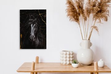 OneMillionCanvasses® Leinwandbild Pferd - Gold - Marmor, (1 St), Leinwandbild fertig bespannt inkl. Zackenaufhänger, Gemälde, 20x30 cm