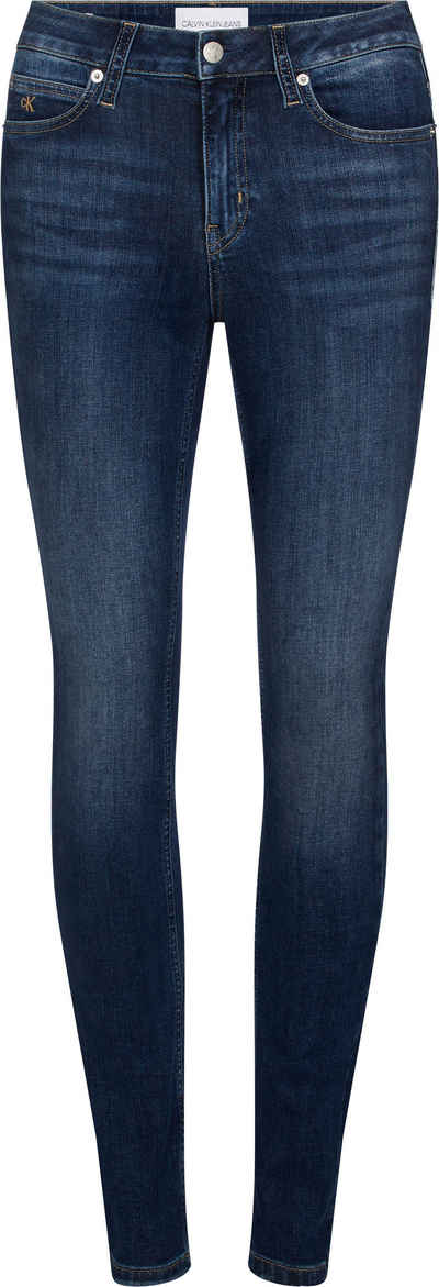 Calvin Klein Jeans Skinny-fit-Jeans »CKJ 011 MID RISE SKINNY« mit Fadeout Effekt, Calvin Klein Jeans Markenlabel & CK Stickerei
