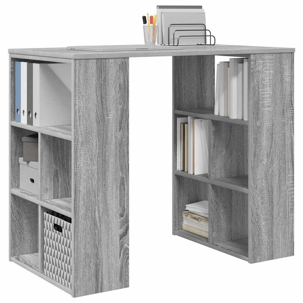vidaXL Schreibtisch Schreibtisch mit Regal Grau günstig online kaufen