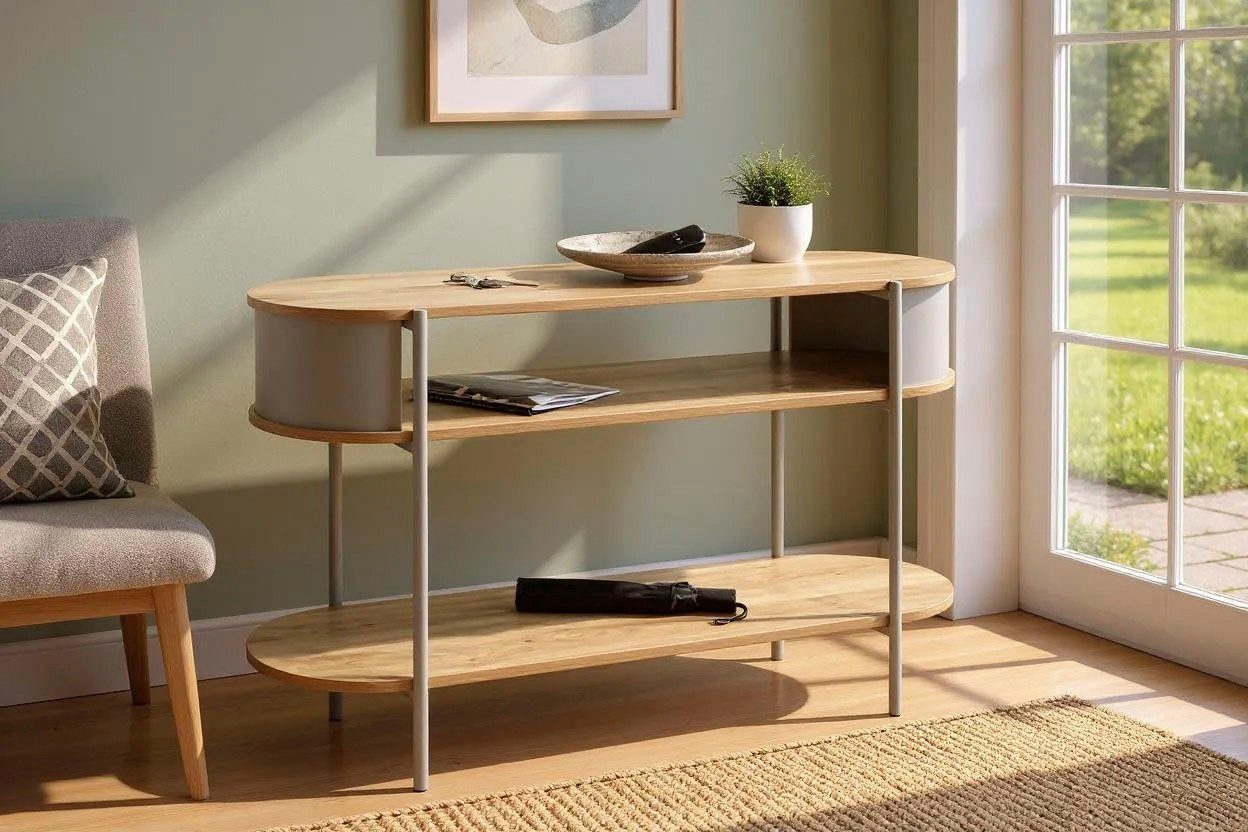 HAKU Konsolentisch Beistelltisch (1-St), oval - aus MDF Braun B/T/H 110/39/76 cm