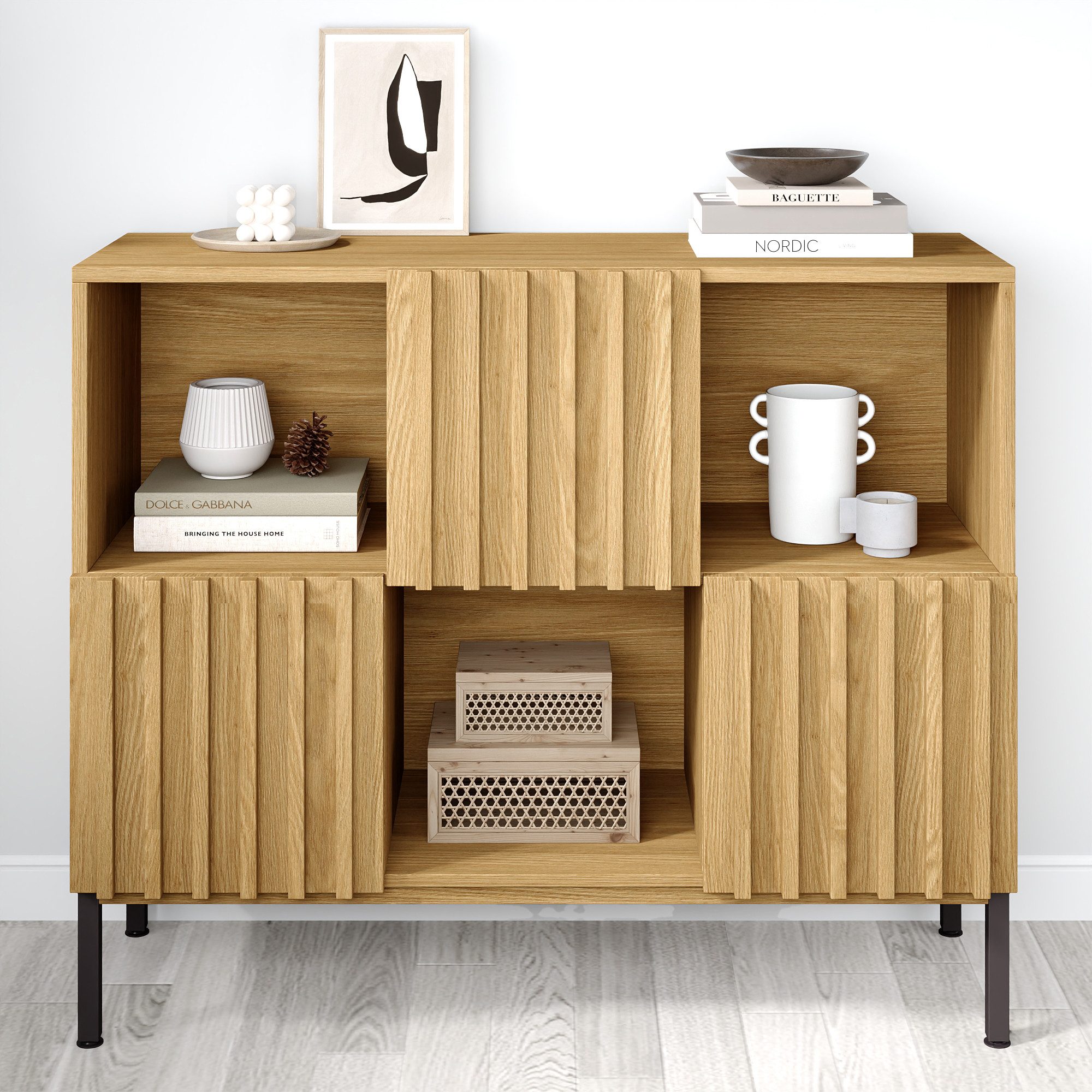 FUFU&GAGA Sideboard Mehrzweck-Aufbewahrungsschrank aus Ahornholz günstig online kaufen