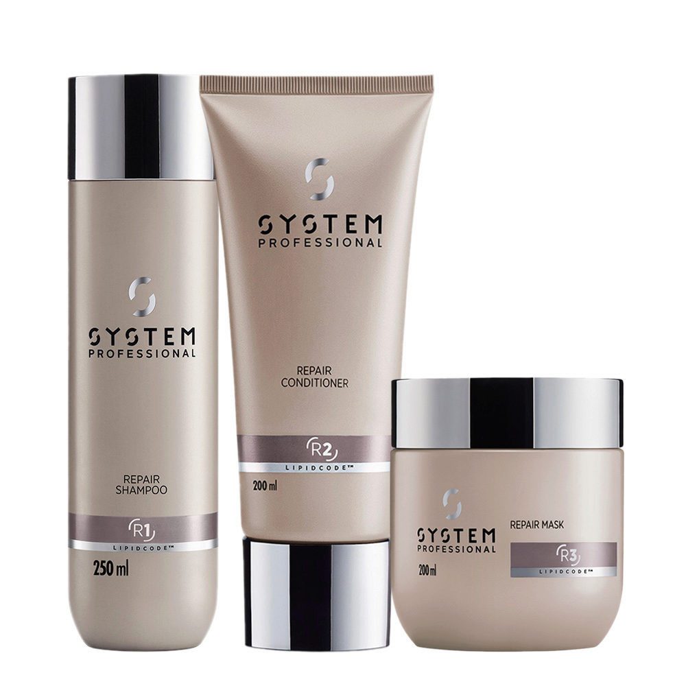 System Professional Haarpflege-Set System Professional Repair Set – Shampoo + Conditioner + Maske, 3-tlg., 3er Set, reichhaltig