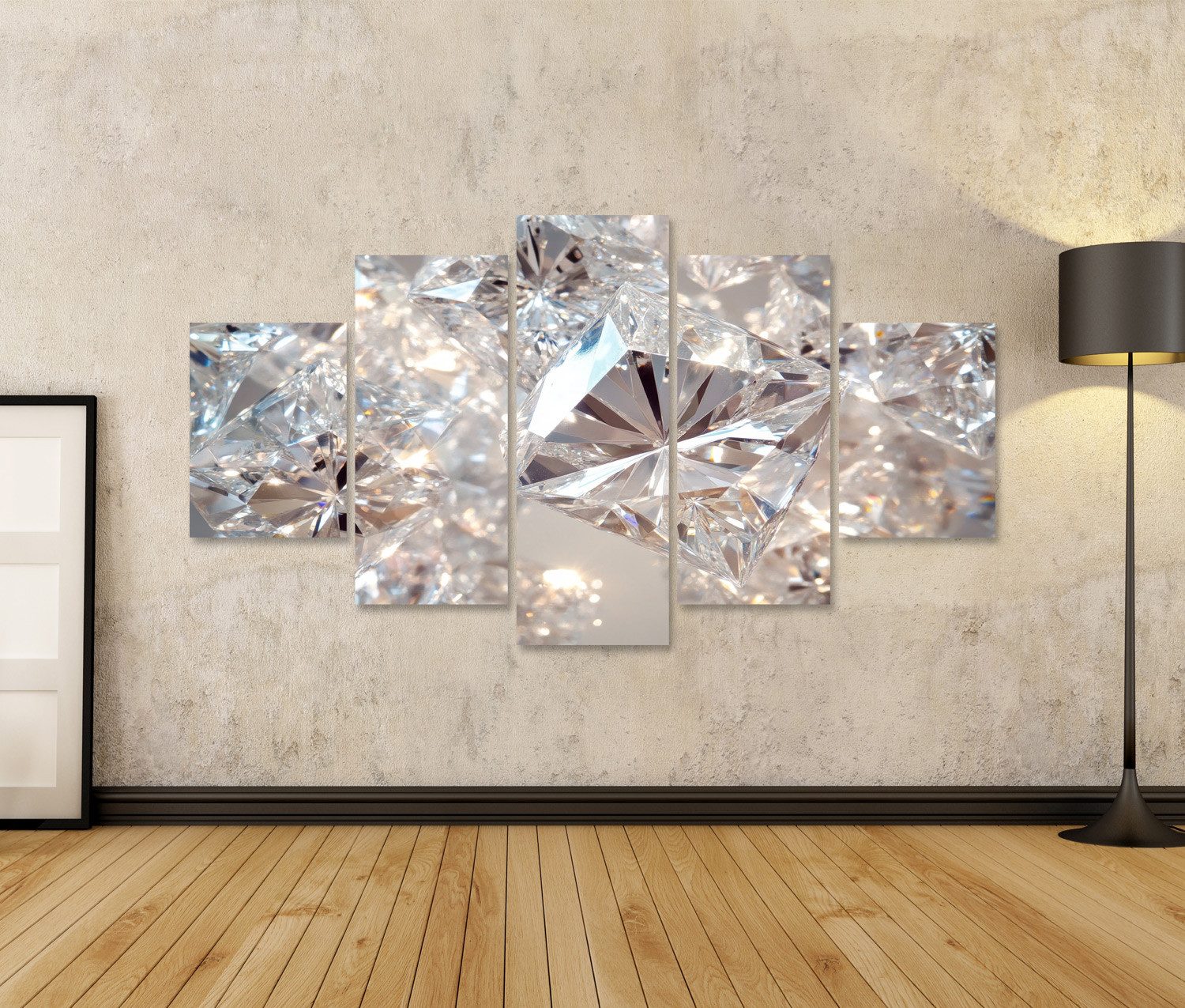 islandburner Leinwandbild, Funkelnde Diamanten in Nahaufnahme günstig online kaufen