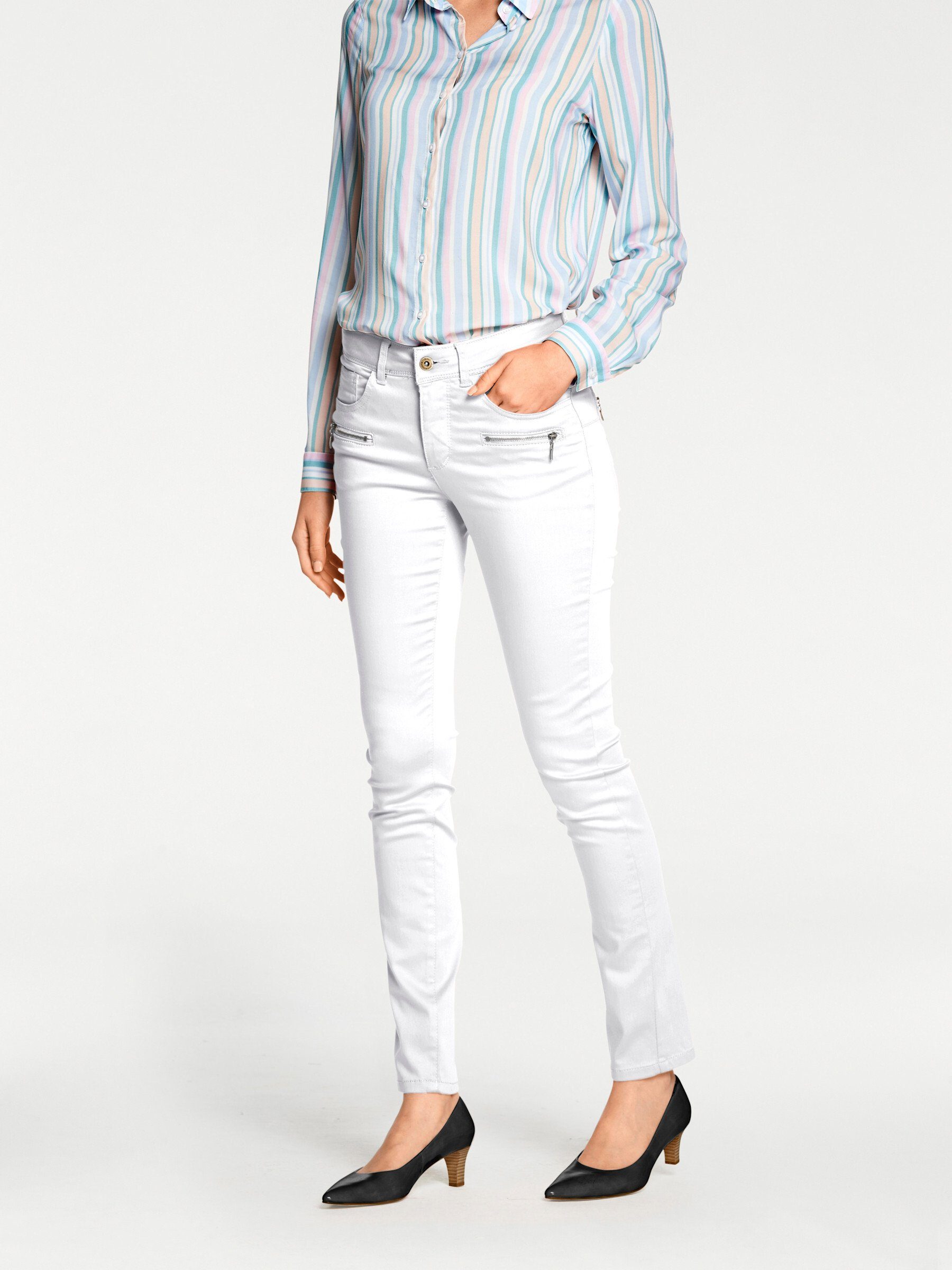 Bequeme Jeans Bauchweg-Jeans leicht vertieft